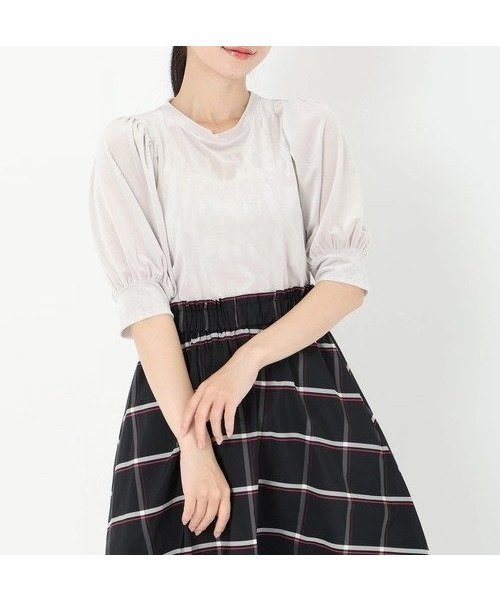 【ストロベリーフィールズ/STRAWBERRY FIELDS】のシアーベロアギャザースリーブトップス インテリア・キッズ・メンズ・レディースファッション・服の通販 founy(ファニー) 　ファッション　Fashion　レディースファッション　Fashion for Women　トップス・カットソー　Cut & Sew Tops　ベロアトップス　Velour Tops / Velvet-Look Items　ベージュ2|ID: prp329100004685680 ipo3291000000033837544