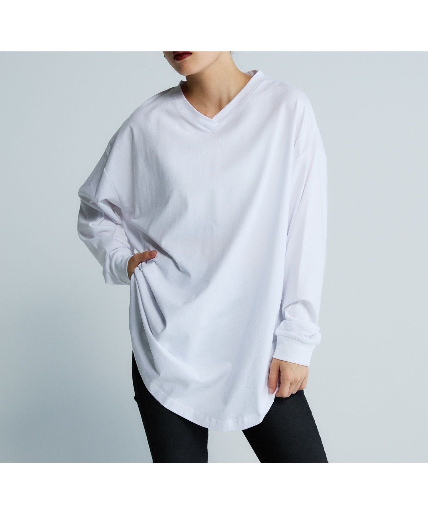 【ジーナシス/JEANASiS】のロゴシシュウVネックLS TEE 人気、トレンドファッション・服の通販 founy(ファニー) 　ファッション　Fashion　レディースファッション　Fashion for Women　トップス・カットソー　Cut & Sew Tops　Vネックトップス　V-Neck Tops / V-Cut Neckline Shirts　シンプル　Simple, Minimal　ワーク　Workwear, Utility Style　夏　Summer　長袖　Long Sleeve, Full Sleeve　 other-1|ID: prp329100004685683 ipo3291000000033837554