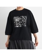 【ラシュッド/LASUD】のボタニカル刺繍デザインカットソー ブラック|ID: prp329100004685689 ipo3291000000033837581