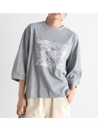 【ラシュッド/LASUD】のボタニカル刺繍デザインカットソー チャコールグレー|ID: prp329100004685689 ipo3291000000033837583