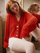 【ファーファー/FURFUR】の【Philly chocolate】キャットボタンツイードカーディガン 人気、トレンドファッション・服の通販 founy(ファニー) ファッション Fashion レディースファッション Fashion for Women トップス・カットソー Cut & Sew Tops カーディガン・羽織り Layered Style Cardigans ギフト プレゼント Gift / Present ジュエリー Jewelry, Accessories パール Pearl, Pearl Accent フォルム Silhouette, Form 猫 Cat, Kitty thumbnail RED[046]|ID: prp329100004685718 ipo3291000000033837723