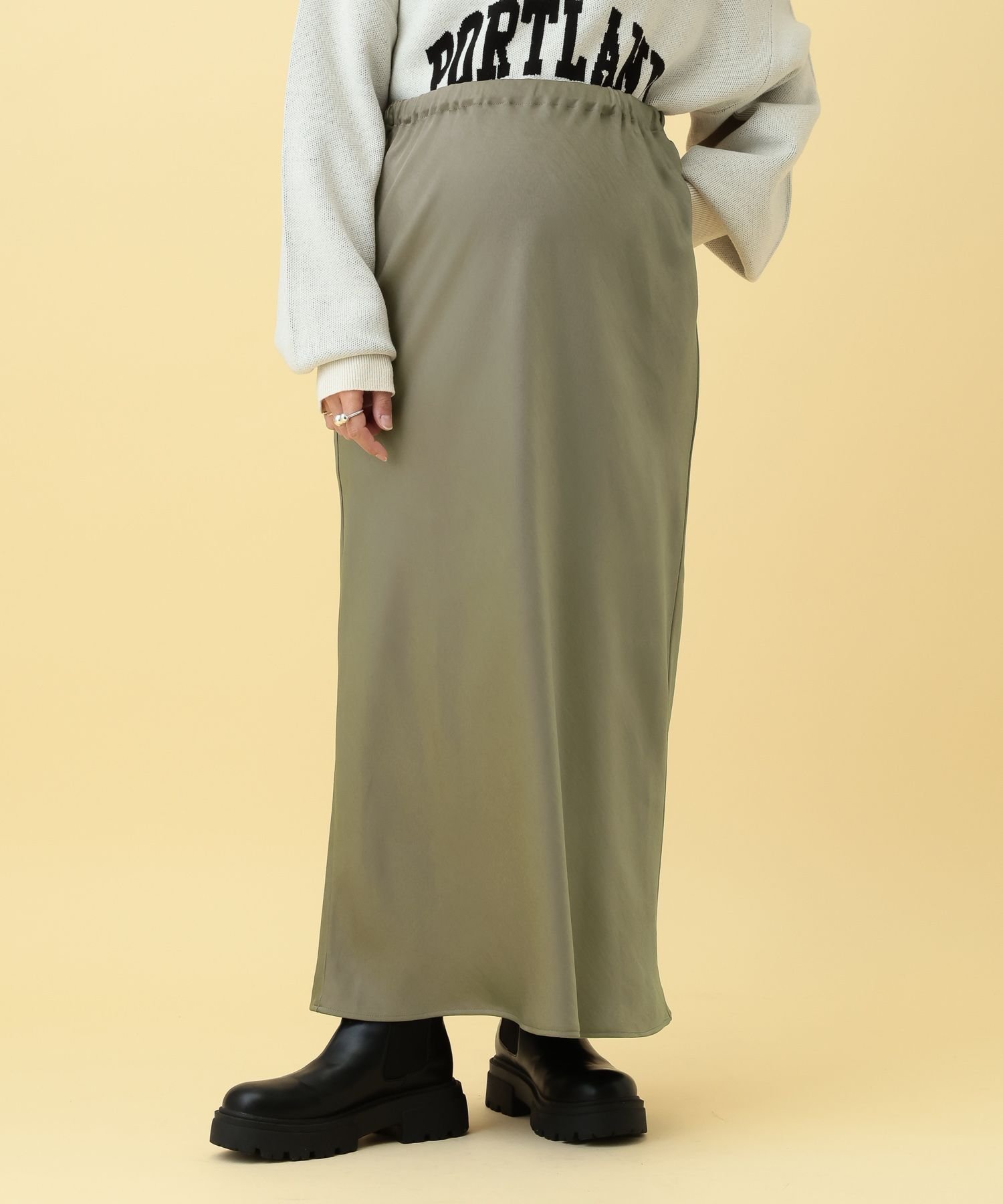 【レプシィム ローリーズファーム/LEPSIM LOWRYS FARM】の【産前・産後対応】マタニティ/サテンフレアスカート インテリア・キッズ・メンズ・レディースファッション・服の通販 founy(ファニー) ファッション Fashion キッズファッション Fashion for Kids おすすめ Recommended / Our Picks サテン Satin, Glossy Fabric カーキ77|ID: prp329100004685752 ipo3291000000034702359