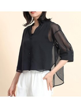 【ヴァン/Vin】のバックリボンシアーシャツ 人気、トレンドファッション・服の通販 founy(ファニー) ファッション Fashion レディースファッション Fashion for Women トップス・カットソー Cut & Sew Tops シャツ・ブラウス・オフィスカジュアル Elegant Blouses & Button-Ups おすすめ Recommended / Our Picks エレガント 上品 Elegant キャミソール Camisole, Spaghetti Strap Top クロップド Cropped, Short Length タイプライター Typewriter Fabric, Crisp Cotton タンク Tank Top, Sleeveless Top フロント Front, Front Design 夏 Summer |ID:prp329100004685768