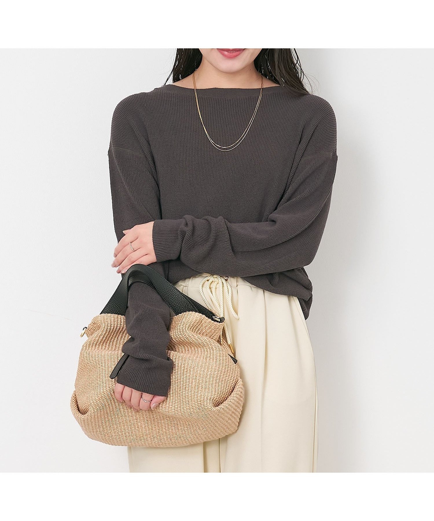 【マイカ ディール/MICA & DEAL】のボートネックリブニットプルオーバー インテリア・キッズ・メンズ・レディースファッション・服の通販 founy(ファニー) 　ファッション　Fashion　レディースファッション　Fashion for Women　トップス・カットソー　Cut & Sew Tops　ニット　Knit Tops & Sweaters　カジュアルプルオーバー・ニットトップス　Pullovers & Knit Tops / Casual Pullovers　ストレッチ　Stretch, Stretchy Fabric　ベーシック　Basic, Essential　CHARCOAL|ID: prp329100004685783 ipo3291000000033838138