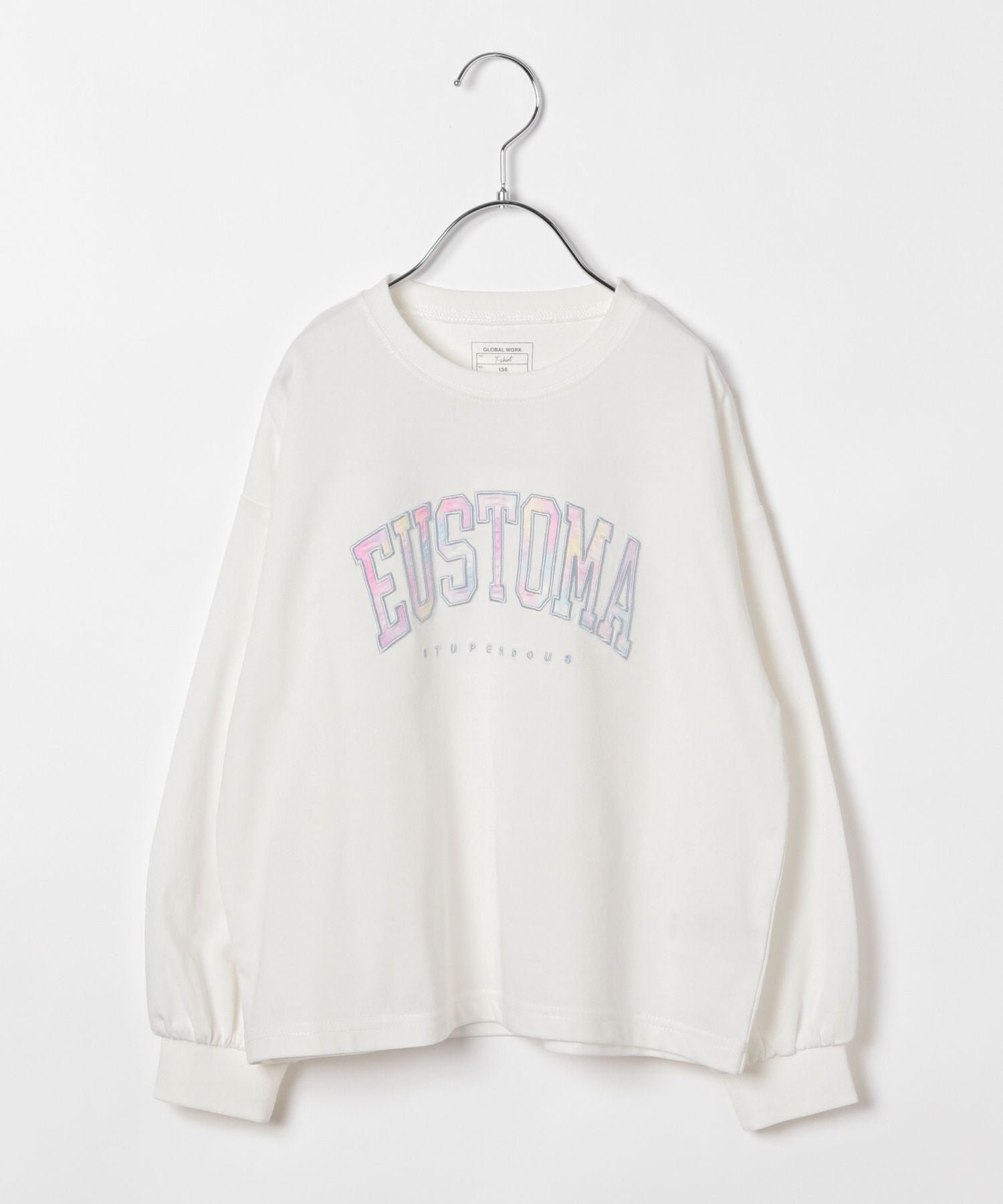 【グローバルワーク/GLOBAL WORK / KIDS】のヘビロッTEE/モチーフ長袖/キッズ/579701 インテリア・キッズ・メンズ・レディースファッション・服の通販 founy(ファニー) 　ファッション　Fashion　キッズファッション　Fashion for Kids　おすすめ　Recommended / Our Picks　ガーリー　Girly, Feminine Style　グラデーション　Gradient, Ombre　ショーツ　Shorts, Short Pants　デニム　Denim, Jeans Material　プリント　Print, Printed Pattern　ボトム　Bottoms, Lower Wear　モチーフ　Motif, Design Theme　ワイド　Wide, Wide Fit　人気　Popular, Best Seller　吸水　Absorbent, Quick-Dry　長袖　Long Sleeve, Full Sleeve　アイボリーグラデカレッジ05|ID: prp329100004685810 ipo3291000000033914208