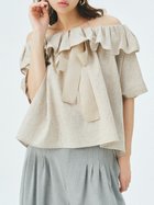 【フレイ アイディー/FRAY I.D】のタックボリュームブラウス 人気、トレンドファッション・服の通販 founy(ファニー) ファッション Fashion レディースファッション Fashion for Women トップス・カットソー Cut & Sew Tops シャツ・ブラウス・オフィスカジュアル Elegant Blouses & Button-Ups フリル Frill, Ruffle フロント Front, Front Design リネン Linen, Linen Fabric リボン Ribbon, Bow ワンショル One Shoulder, Asymmetrical 夏 Summer thumbnail BEG[037]|ID: prp329100004685841 ipo3291000000033838379