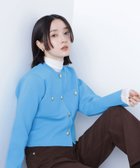 【ナチュラル ビューティー ベーシック/NATURAL BEAUTY BASIC】のエンブレムボタンニットジャケット ブルー|ID: prp329100004685854 ipo3291000000034519255