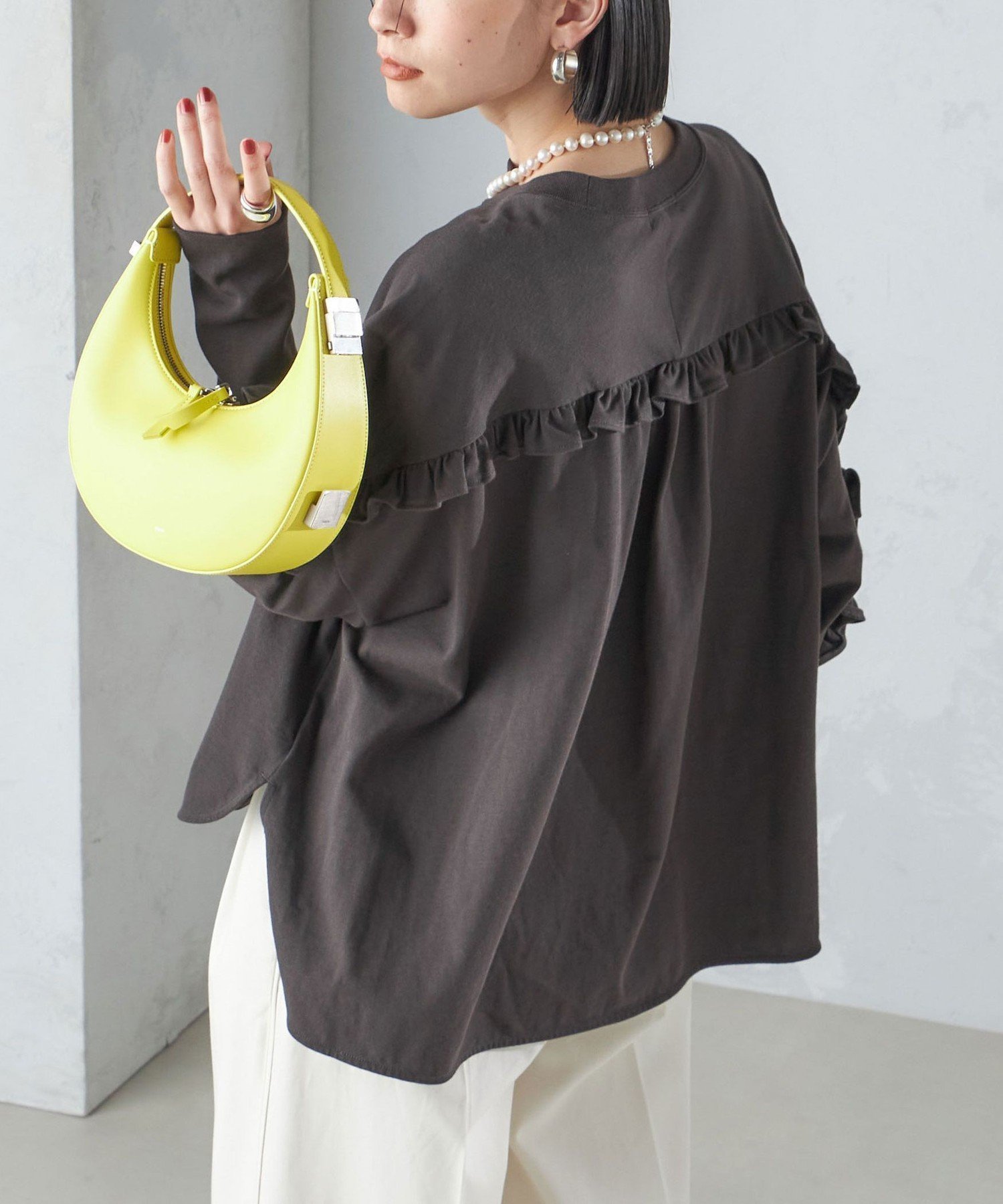 【シップス フォー ウィメン/SHIPS】の洗濯機可能 ロング リブ スリーブ フリル カットソー 人気、トレンドファッション・服の通販 founy(ファニー) 　ファッション　Fashion　レディースファッション　Fashion for Women　トップス・カットソー　Cut & Sew Tops　カットソー・ベーシックTシャツ　Cut-and-Sewn Tops / Stretch Tees & Basics　2025年　2025　2025春夏・S/S　Spring/Summer 2025 SS25　カットソー　Cut and Sewn Top　シンプル　Simple, Minimal　スリーブ　Sleeve, Long Sleeve / Short Sleeve　デニム　Denim, Jeans Material　バランス　Balance, Style Balance　フリル　Frill, Ruffle　フロント　Front, Front Design　ヨーク　Yoke, Yoke Design　ロング　Long, Long-Length　春　Spring　 other-1|ID: prp329100004685877 ipo3291000000033838592