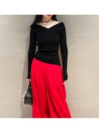【リリーブラウン/Lily Brown】の2wayクロスデザインリブニット 人気、トレンドファッション・服の通販 founy(ファニー) ファッション Fashion レディースファッション Fashion for Women トップス・カットソー Cut & Sew Tops ニット Knit Tops & Sweaters イエロー Yellow イレヘム Irregular Hemline デコルテ Décolleté, Neckline フィット Fit, Slim Fit ベーシック Basic, Essential リブニット Rib Knit, Ribbed Knit thumbnail BLK[009]|ID: prp329100004685899 ipo3291000000033838702