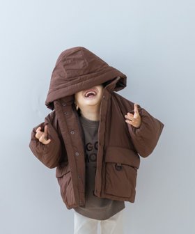 【ローリーズファーム/LOWRYS FARM / KIDS】のエアサーマルフードブルゾン 人気、トレンドファッション・服の通販 founy(ファニー) ファッション Fashion キッズファッション Fashion for Kids ダウン Down, Puffer ドローコード Drawcord, Drawstring Cord フラップ Flap, Flap Pocket ブルゾン Blouson, Bomber Jacket ポケット Pocket, Pocket Detail |ID:prp329100004685902