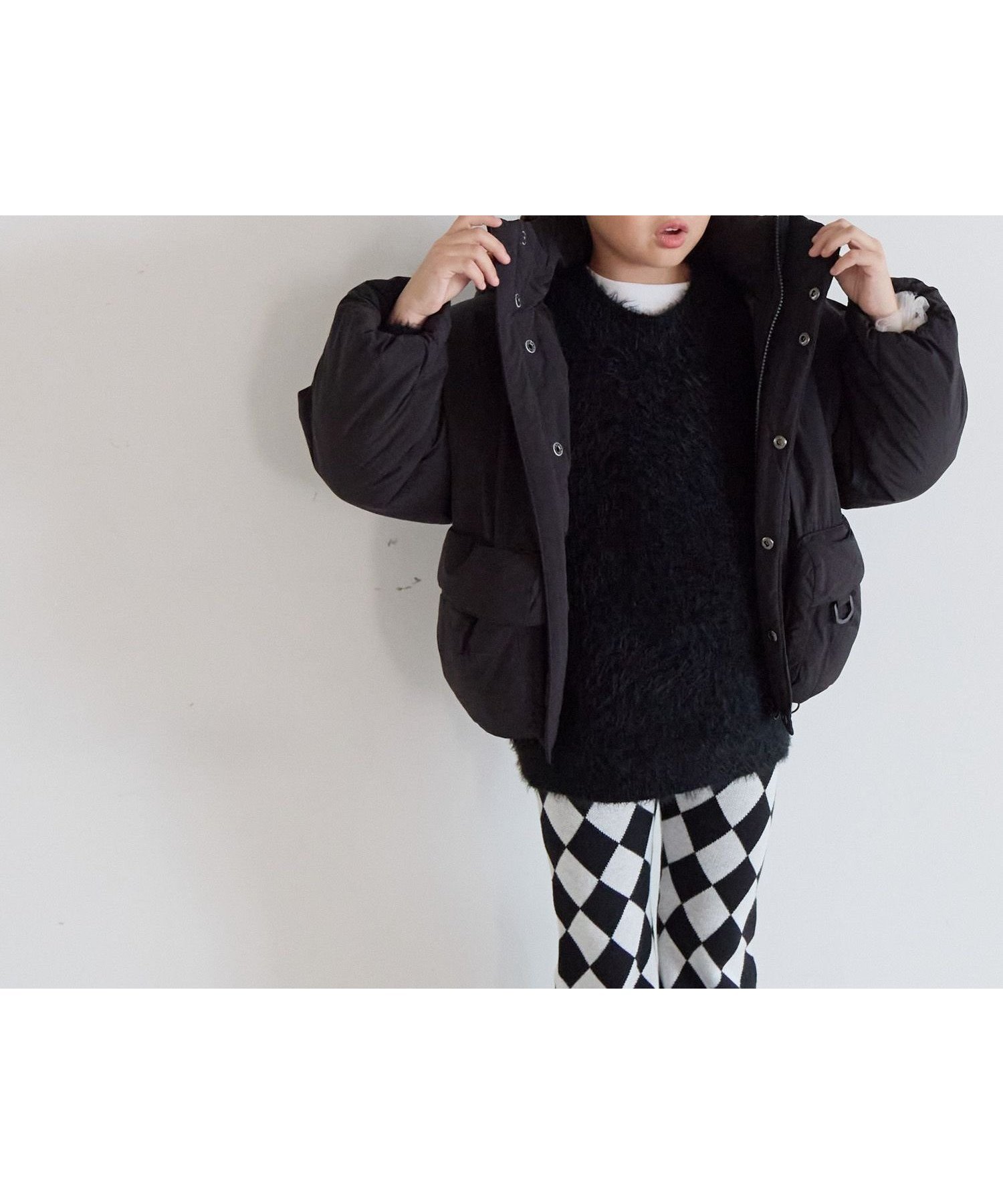 【ローリーズファーム/LOWRYS FARM / KIDS】のエアサーマルフードブルゾン インテリア・キッズ・メンズ・レディースファッション・服の通販 founy(ファニー) ファッション Fashion キッズファッション Fashion for Kids ダウン Down, Puffer ドローコード Drawcord, Drawstring Cord フラップ Flap, Flap Pocket ブルゾン Blouson, Bomber Jacket ポケット Pocket, Pocket Detail ブラック|ID: prp329100004685902 ipo3291000000034512839