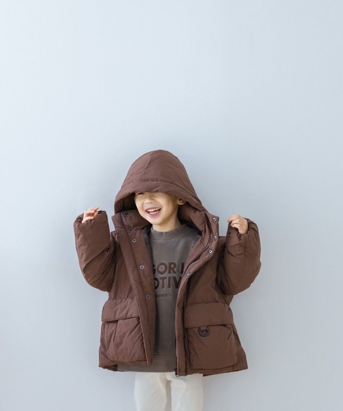 【ローリーズファーム/LOWRYS FARM / KIDS】のエアサーマルフードブルゾン インテリア・キッズ・メンズ・レディースファッション・服の通販 founy(ファニー) https://founy.com/ ファッション Fashion キッズファッション Fashion for Kids ダウン Down, Puffer ドローコード Drawcord, Drawstring Cord フラップ Flap, Flap Pocket ブルゾン Blouson, Bomber Jacket ポケット Pocket, Pocket Detail |ID: prp329100004685902 ipo3291000000035176355