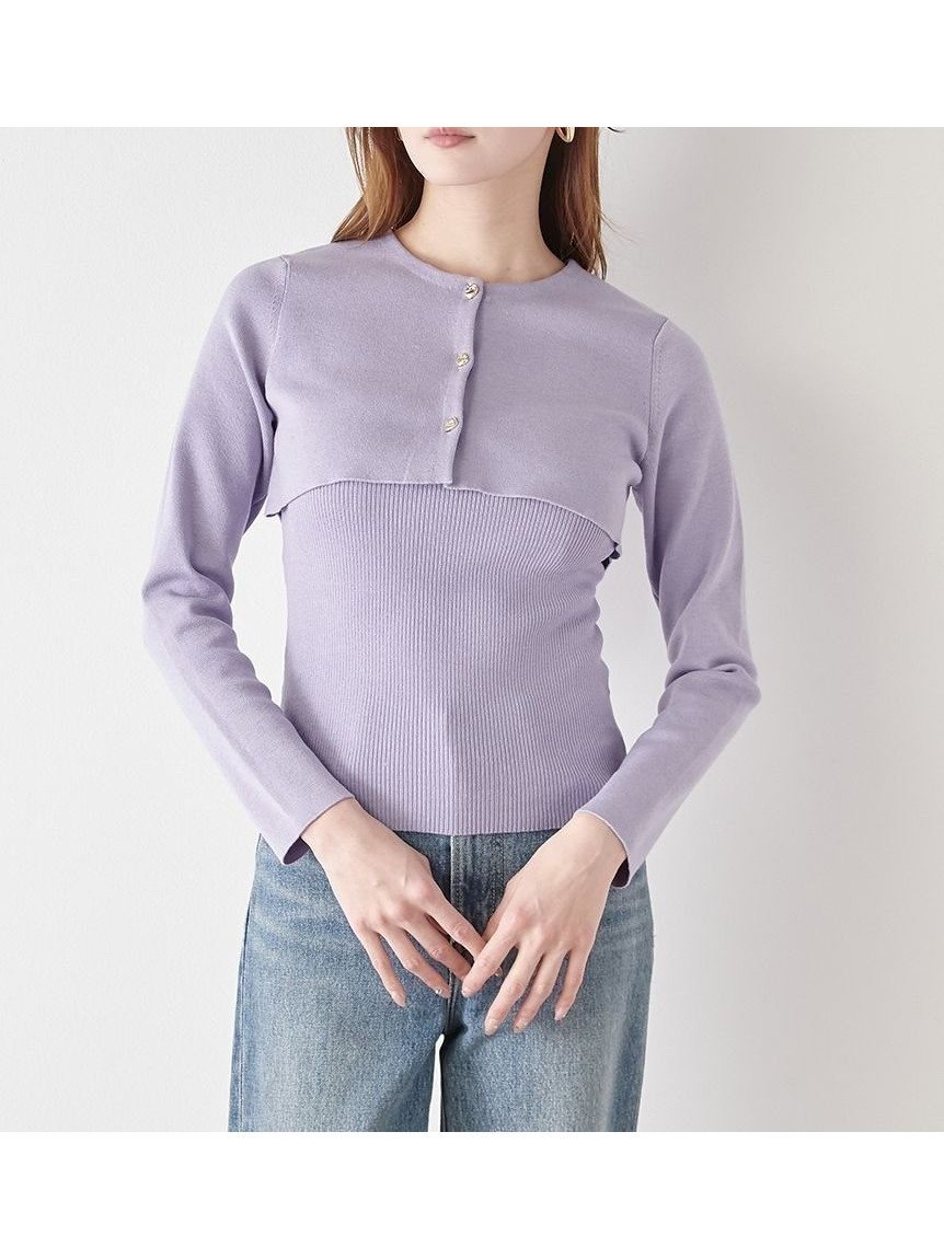 【スナイデル/SNIDEL】のクロップドカーデアンサンブル インテリア・キッズ・メンズ・レディースファッション・服の通販 founy(ファニー) 　ファッション　Fashion　レディースファッション　Fashion for Women　トップス・カットソー　Cut & Sew Tops　アンサンブルニット　Knit Ensembles & Twin Sets　アンサンブル　Ensemble Set　カッティング　Cutting Detail　カーディガン　Cardigan, Knitwear　キャミ　Camisole, Cami Top　キャミソール　Camisole, Spaghetti Strap Top　シンプル　Simple, Minimal　トレンド　Trend, Trending Now　バランス　Balance, Style Balance　フィット　Fit, Slim Fit　フロント　Front, Front Design　メタル　Metal, Metal Parts　モダン　Modern, Contemporary　ラグジュアリー　Luxury, Elegant　ラベンダー　Lavender　LAV[071]|ID: prp329100004685925 ipo3291000000033838838