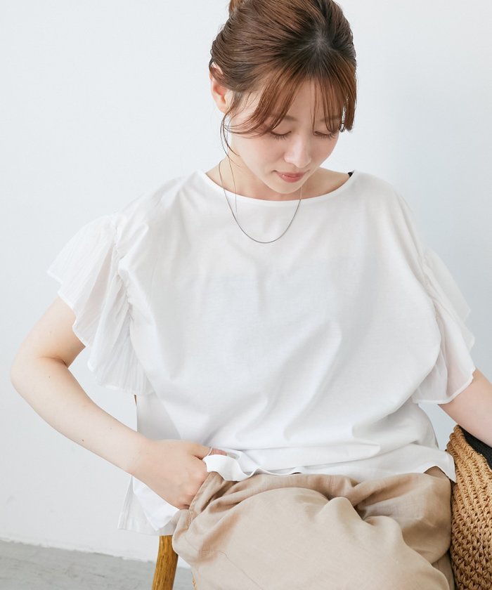【ルクールブラン/le.coeur blanc】のコットンシルケットコンビカットプルオーバー インテリア・キッズ・メンズ・レディースファッション・服の通販 founy(ファニー) https://founy.com/ ファッション Fashion レディースファッション Fashion for Women トップス・カットソー Cut & Sew Tops カジュアルプルオーバー・ニットトップス Pullovers & Knit Tops / Casual Pullovers おすすめ Recommended / Our Picks なめらか Smooth, Silky Texture ウェーブ Wavy Pattern カットソー Cut and Sewn Top シアー Sheer, See-Through シルケット Silket, Silky Cotton シンプル Simple, Minimal ストレート Straight, Straight Cut タフタ Taffeta, Structured Fabric エレガント 上品 Elegant 夏 Summer |ID: prp329100004685926 ipo3291000000033838840