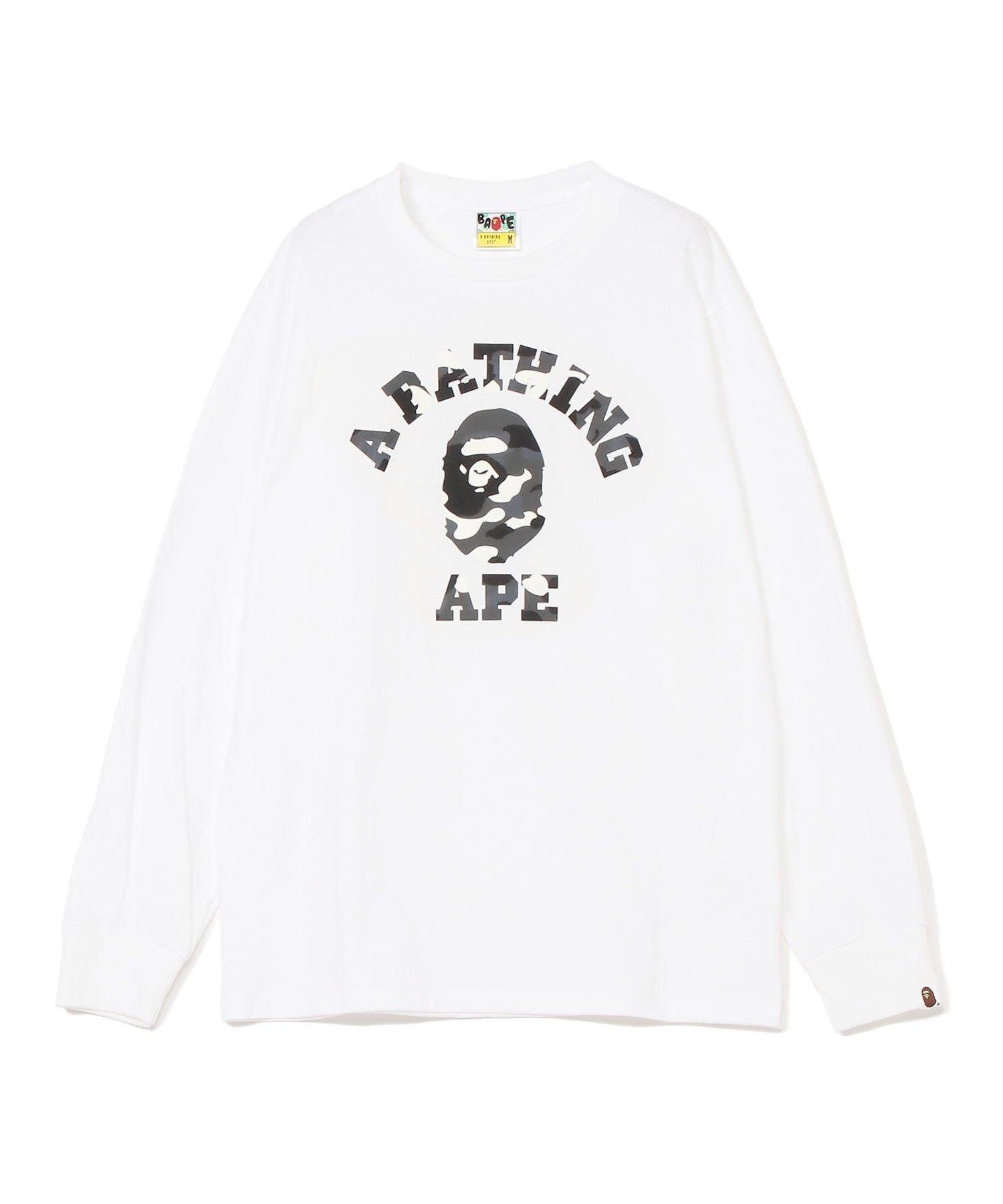 【アベイシングエイプ/A BATHING APE / MEN】のCITY CAMO COLLEGE LS TEE インテリア・キッズ・メンズ・レディースファッション・服の通販 founy(ファニー) 　ファッション　Fashion　メンズファッション　Fashion for Men　インナー　Innerwear　スリーブ　Sleeve, Long Sleeve / Short Sleeve　フロント　Front, Front Design　プリント　Print, Printed Pattern　ロング　Long, Long-Length　WHITE|ID: prp329100004685930 ipo3291000000033838855
