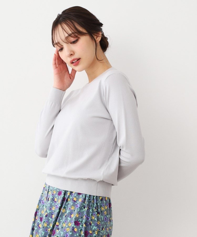 【ローラアシュレイ/LAURA ASHLEY】の【同素材アイテムあり】ソフトタッチ 無地カラーニット インテリア・キッズ・メンズ・レディースファッション・服の通販 founy(ファニー) 　ファッション　Fashion　レディースファッション　Fashion for Women　トップス・カットソー　Cut & Sew Tops　ニット　Knit Tops & Sweaters　シンプル　Simple, Minimal　無地　Plain, Solid Color　ライトグレー|ID: prp329100004685949 ipo3291000000033838954