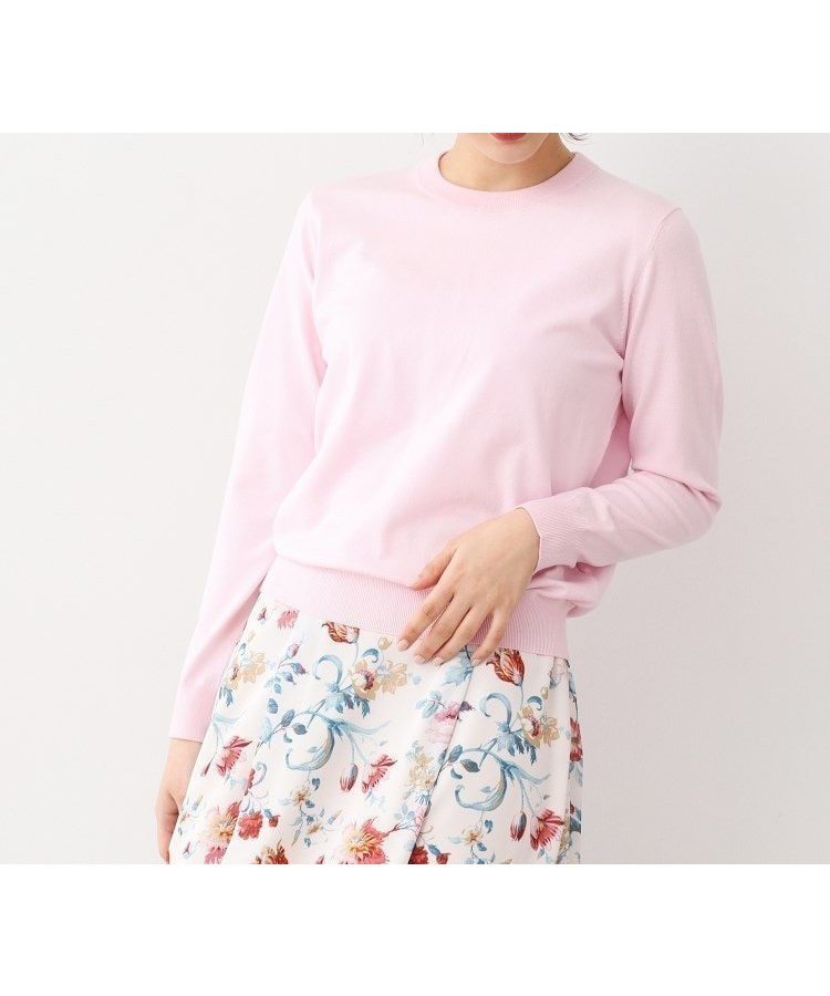 【ローラアシュレイ/LAURA ASHLEY】の【同素材アイテムあり】ソフトタッチ 無地カラーニット インテリア・キッズ・メンズ・レディースファッション・服の通販 founy(ファニー) 　ファッション　Fashion　レディースファッション　Fashion for Women　トップス・カットソー　Cut & Sew Tops　ニット　Knit Tops & Sweaters　シンプル　Simple, Minimal　無地　Plain, Solid Color　ライトピンク|ID: prp329100004685949 ipo3291000000033838955