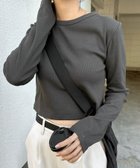 【アンドミー/andme】のテレコリブ ショート丈 クルーネック トップス チャコールグレー|ID: prp329100004685953 ipo3291000000033838989