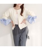 【ナチュラルクチュール/natural couture】の【WEB限定】袖口リボンクルーネックカーデ オフホワイト|ID: prp329100004685973 ipo3291000000033839063