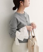 【ナチュラルクチュール/natural couture】の【WEB限定】袖口リボンクルーネックカーデ グレー|ID: prp329100004685973 ipo3291000000033839064