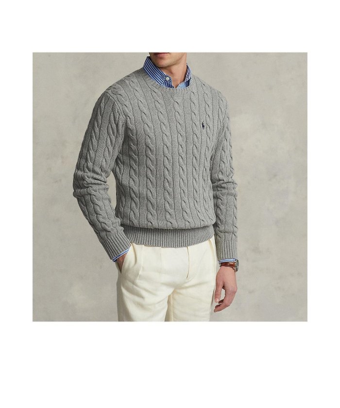 【ラルフローレン/RALPH LAUREN / MEN】のケーブルニット コットン セーター インテリア・キッズ・メンズ・レディースファッション・服の通販 founy(ファニー) https://founy.com/ ファッション Fashion メンズファッション Fashion for Men カフス Cuff Design セーター Sweater, Knitwear フィット Fit, Slim Fit モダン Modern, Contemporary モチーフ Motif, Design Theme リブニット Rib Knit, Ribbed Knit レギュラー Regular, Standard Fit 長袖 Long Sleeve, Full Sleeve |ID: prp329100004685999 ipo3291000000033839180