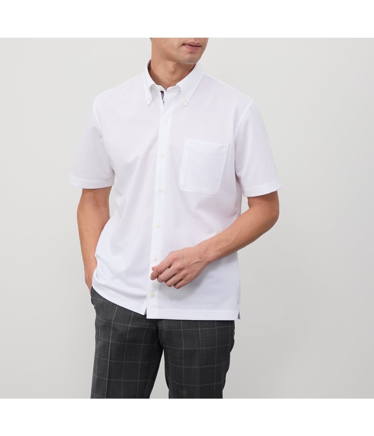 【ニューヨーカー/NEWYORKER / MEN】の【吸水速乾】COOL COMFORT エイトロック鹿の子 前開きボタンダウンポロシャツ 人気、トレンドファッション・服の通販 founy(ファニー) 　ファッション　Fashion　メンズファッション　Fashion for Men　春　Spring　吸水　Absorbent, Quick-Dry　鹿の子　Piqué, Kanoko Fabric　ジャケット　Jacket, Outerwear　スリット　Slit, Slit Detail　半袖　Short Sleeve, Half Sleeve　メランジ　Melange, Mixed Yarn　無地　Plain, Solid Color　S/S・春夏　SS, Spring/Summer, Warm Season　夏　Summer　ビジネス 仕事 通勤　Business / Work / Commuting　 other-1|ID: prp329100004686022 ipo3291000000033839271