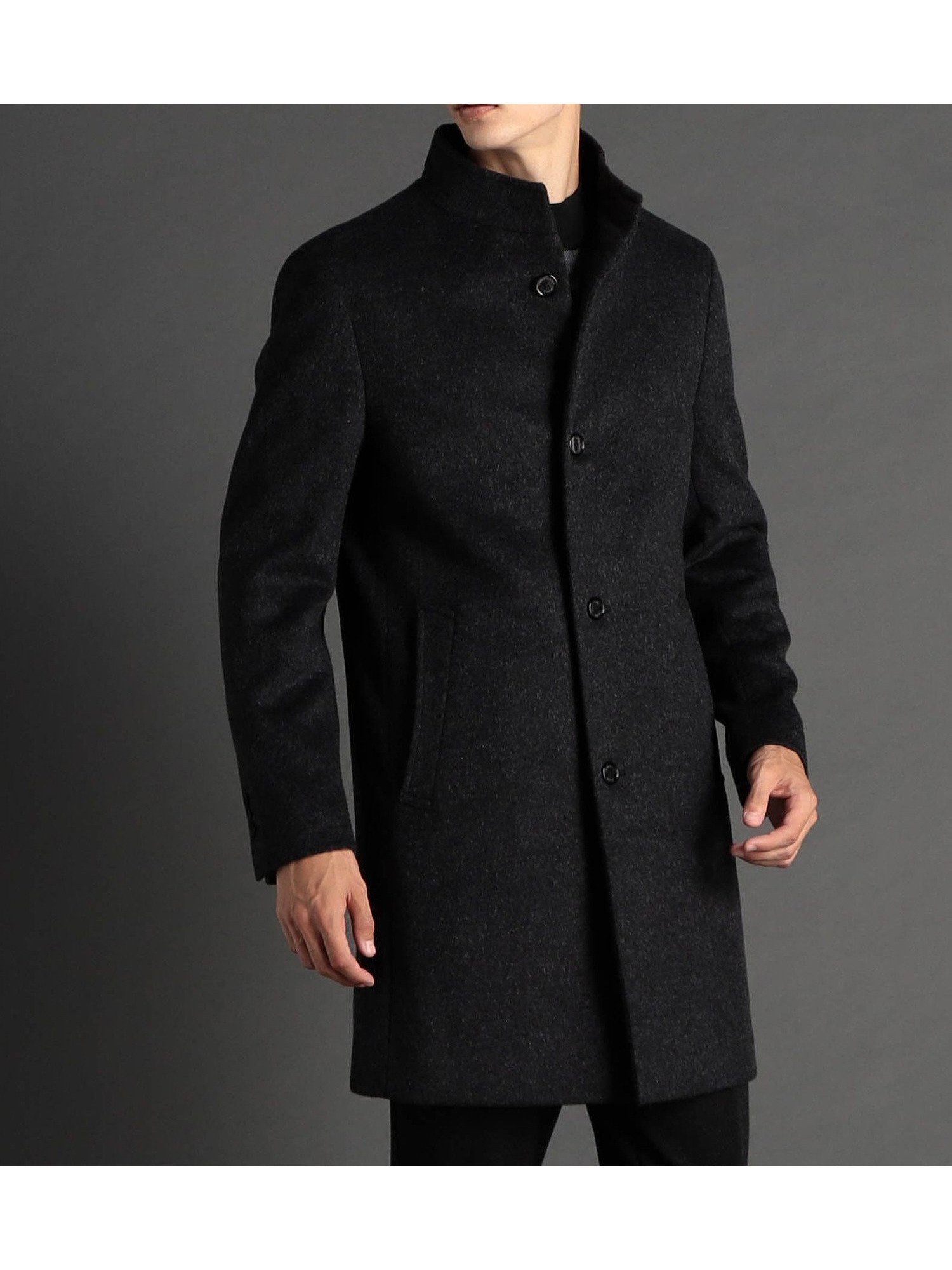 【ニコル/NICOLE / MEN】のウールビーバー スタンドカラーコート インテリア・キッズ・メンズ・レディースファッション・服の通販 founy(ファニー) 　ファッション　Fashion　メンズファッション　Fashion for Men　スタイリッシュ　Stylish, Fashionable　スタンド　Stand Collar, Upright Stand　ポケット　Pocket, Pocket Detail　モダン　Modern, Contemporary　ロング　Long, Long-Length　エレガント 上品　Elegant　39チャコールグレー|ID: prp329100004686046 ipo3291000000033839391