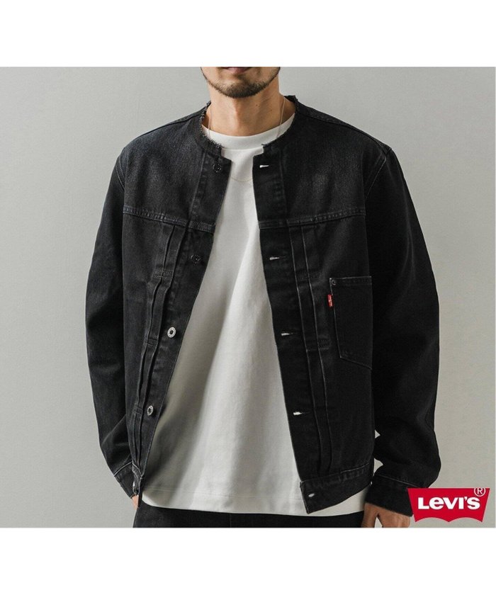 【エディフィス/EDIFICE / MEN】の《再入荷》Levi s(リーバイス) 別注 Type 1 Trucker Jacket BLACK COLLARLESS インテリア・キッズ・メンズ・レディースファッション・服の通販 founy(ファニー) https://founy.com/ ファッション Fashion メンズファッション Fashion for Men 再入荷 Restock / Back in Stock 別注 Limited Edition, Custom Order |ID: prp329100004686054 ipo3291000000033839411