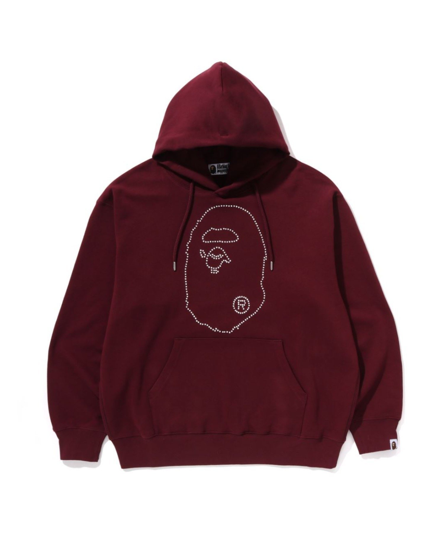 【アベイシングエイプ/A BATHING APE / MEN】のSTUDDED APE HEAD RELAXED FIT PULLOVER インテリア・キッズ・メンズ・レディースファッション・服の通販 founy(ファニー) 　ファッション　Fashion　メンズファッション　Fashion for Men　シンプル　Simple, Minimal　スタッズ　Studs, Metal Accents　BURGUNDY|ID: prp329100004686058 ipo3291000000033839425