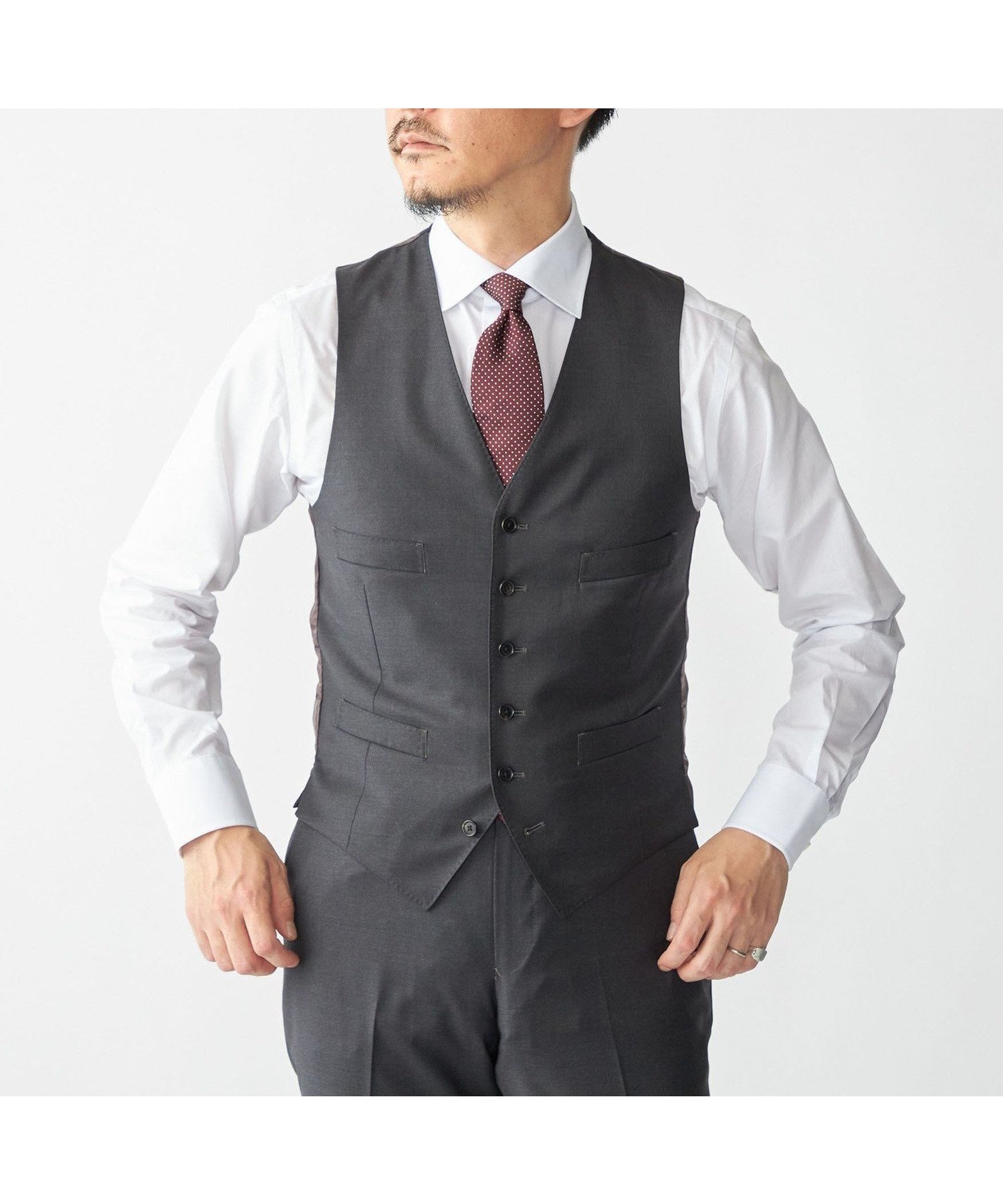 【シップス/SHIPS / MEN】のSHIPS LORO PIANA FABRIC オーストラリス 無地 ベスト インテリア・キッズ・メンズ・レディースファッション・服の通販 founy(ファニー) 　ファッション　Fashion　メンズファッション　Fashion for Men　ストレッチ　Stretch, Stretchy Fabric　ベスト　Vest, Waistcoat　定番　Standard, Basic Item　無地　Plain, Solid Color　ダークグレー|ID: prp329100004686102 ipo3291000000033839615