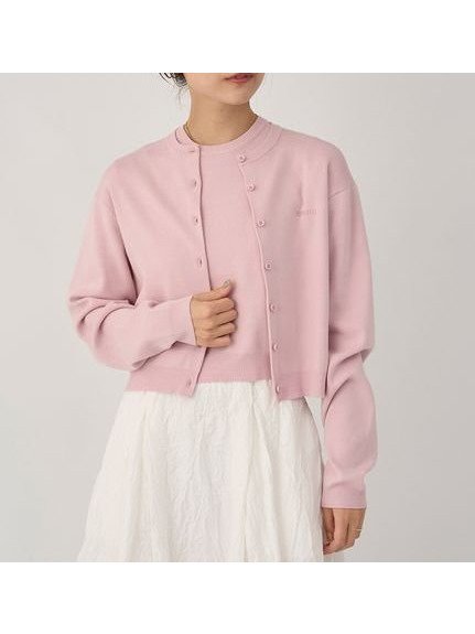 【エミ/emmi】のemmiロゴアンサンブルニットトップス インテリア・キッズ・メンズ・レディースファッション・服の通販 founy(ファニー) 　ファッション　Fashion　レディースファッション　Fashion for Women　トップス・カットソー　Cut & Sew Tops　ニット　Knit Tops & Sweaters　アンサンブルニット　Knit Ensembles & Twin Sets　カーディガン　Cardigan, Knitwear　エレガント 上品　Elegant　半袖　Short Sleeve, Half Sleeve　長袖　Long Sleeve, Full Sleeve　PNK[066]|ID: prp329100004686144 ipo3291000000033839810