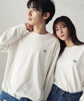 【カルバンクライン/Calvin Klein】の【公式ショップ】 カルバンクライン 2枚セット ユニセックス CK ロゴ ロングスリーブ Tシャツ Calvin Klein Jeans J400464 人気、トレンドファッション・服の通販 founy(ファニー) ファッション Fashion レディースファッション Fashion for Women トップス・カットソー Cut & Sew Tops シャツ・ブラウス・オフィスカジュアル Elegant Blouses & Button-Ups ロングTシャツ・Tシャツ Longline T-Shirts & Tees インナー Innerwear シンプル Simple, Minimal スリーブ Sleeve, Long Sleeve / Short Sleeve フィット Fit, Slim Fit リラックス Relax, Relaxed Fit ロング Long, Long-Length |ID:prp329100004686166