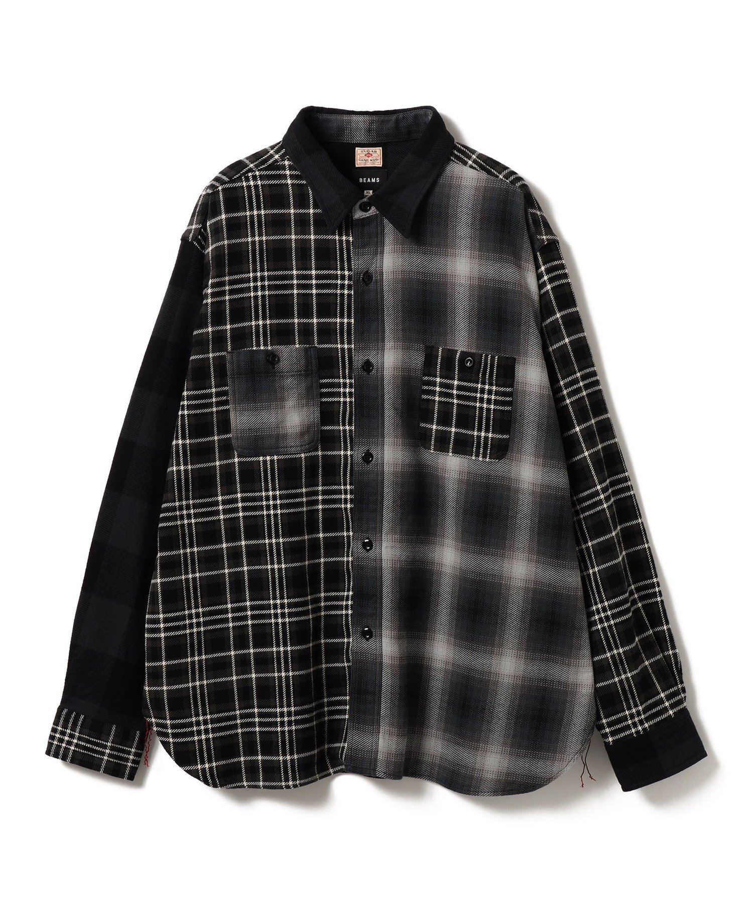 【ビームス/BEAMS / MEN】の【別注】SUGAR CANE / クレイジー ワークシャツ 25AW インテリア・キッズ・メンズ・レディースファッション・服の通販 founy(ファニー) 　ファッション　Fashion　メンズファッション　Fashion for Men　クラシカル　Classical, Vintage-Inspired　ジャケット　Jacket, Outerwear　チェック　Check, Plaid, Tartan　フィット　Fit, Slim Fit　別注　Limited Edition, Custom Order　ワーク　Workwear, Utility Style　2025年　2025　2025-2026秋冬・A/W　Autumn/Winter 2025–26 AW25–26　BLACK|ID: prp329100004686175 ipo3291000000033839936