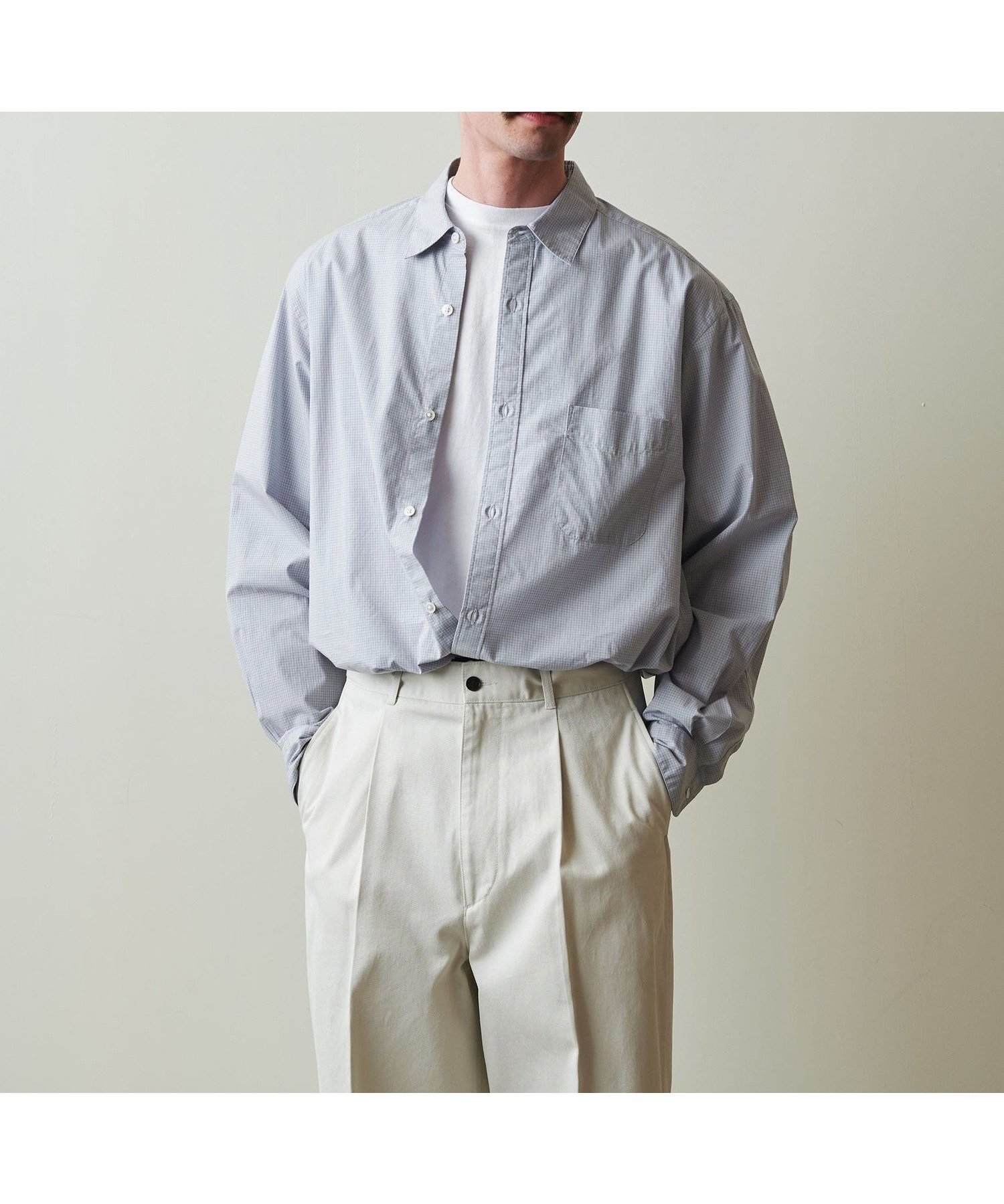 【ビューティ&ユース ユナイテッドアローズ/BEAUTY&YOUTH / UNITED ARROWS / MEN】のSteven Alan 60 コンパクトヤーン チェック レギュラーカラー シャツ ALINE LOOSE インテリア・キッズ・メンズ・レディースファッション・服の通販 founy(ファニー) 　ファッション　Fashion　メンズファッション　Fashion for Men　コンパクト　Compact, Small Size　タイプライター　Typewriter Fabric, Crisp Cotton　チェック　Check, Plaid, Tartan　ドレス　Dress, One-Piece　フォルム　Silhouette, Form　レギュラー　Regular, Standard Fit　エレガント 上品　Elegant　LT.BLUE|ID: prp329100004686185 ipo3291000000033839983