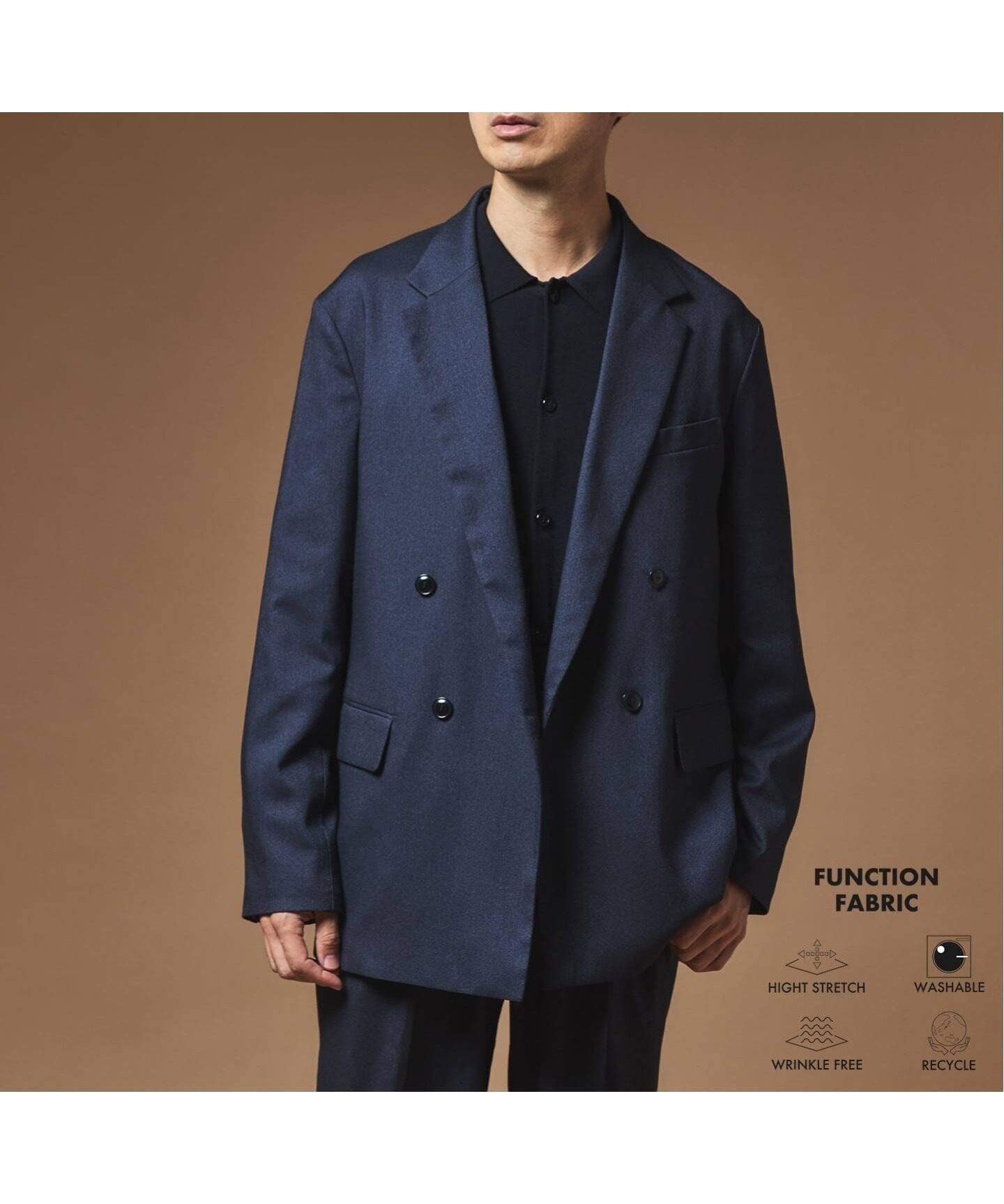 【エディフィス/EDIFICE / MEN】のMULTI FUNCTION ダブルブレスト 4ボタン ジャケット インテリア・キッズ・メンズ・レディースファッション・服の通販 founy(ファニー) 　ファッション　Fashion　メンズファッション　Fashion for Men　ウォッシャブル　Machine Washable　ジャケット　Jacket, Outerwear　ストレッチ　Stretch, Stretchy Fabric　セットアップ　Set-Up, Coordinated Outfit　ダブル　Double, Double-Breasted　トレンド　Trend, Trending Now　メランジ　Melange, Mixed Yarn　夏　Summer　春　Spring　S/S・春夏　SS, Spring/Summer, Warm Season　洗える　Machine Washable　A/W・秋冬　Autumn/Winter　ネイビー|ID: prp329100004686225 ipo3291000000033840165