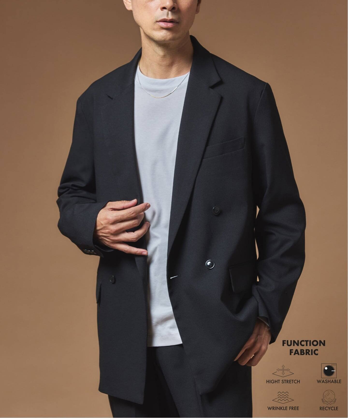 【エディフィス/EDIFICE / MEN】のMULTI FUNCTION ダブルブレスト 4ボタン ジャケット インテリア・キッズ・メンズ・レディースファッション・服の通販 founy(ファニー) 　ファッション　Fashion　メンズファッション　Fashion for Men　ウォッシャブル　Machine Washable　ジャケット　Jacket, Outerwear　ストレッチ　Stretch, Stretchy Fabric　セットアップ　Set-Up, Coordinated Outfit　ダブル　Double, Double-Breasted　トレンド　Trend, Trending Now　メランジ　Melange, Mixed Yarn　夏　Summer　春　Spring　S/S・春夏　SS, Spring/Summer, Warm Season　洗える　Machine Washable　A/W・秋冬　Autumn/Winter　ブラック|ID: prp329100004686225 ipo3291000000033840167