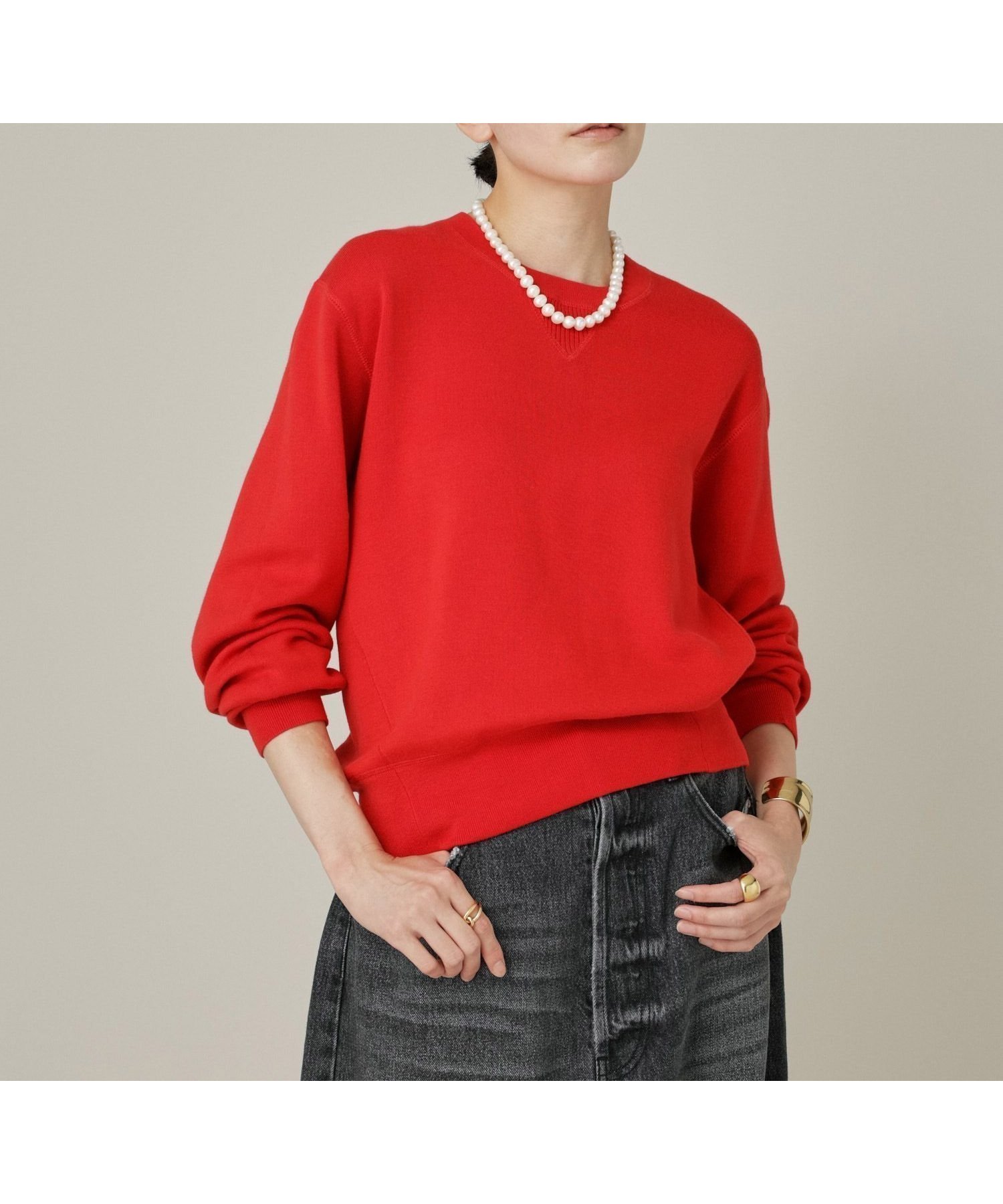 【カレンソロジー/Curensology】のクリーミーコットンプルオーバー インテリア・キッズ・メンズ・レディースファッション・服の通販 founy(ファニー) 　ファッション　Fashion　レディースファッション　Fashion for Women　トップス・カットソー　Cut & Sew Tops　カジュアルプルオーバー・ニットトップス　Pullovers & Knit Tops / Casual Pullovers　インド　Indian Textile　エレガント 上品　Elegant　シンプル　Simple, Minimal　ラグジュアリー　Luxury, Elegant　【一部追加予約】【NEW】レッド35|ID: prp329100004686247 ipo3291000000033840251