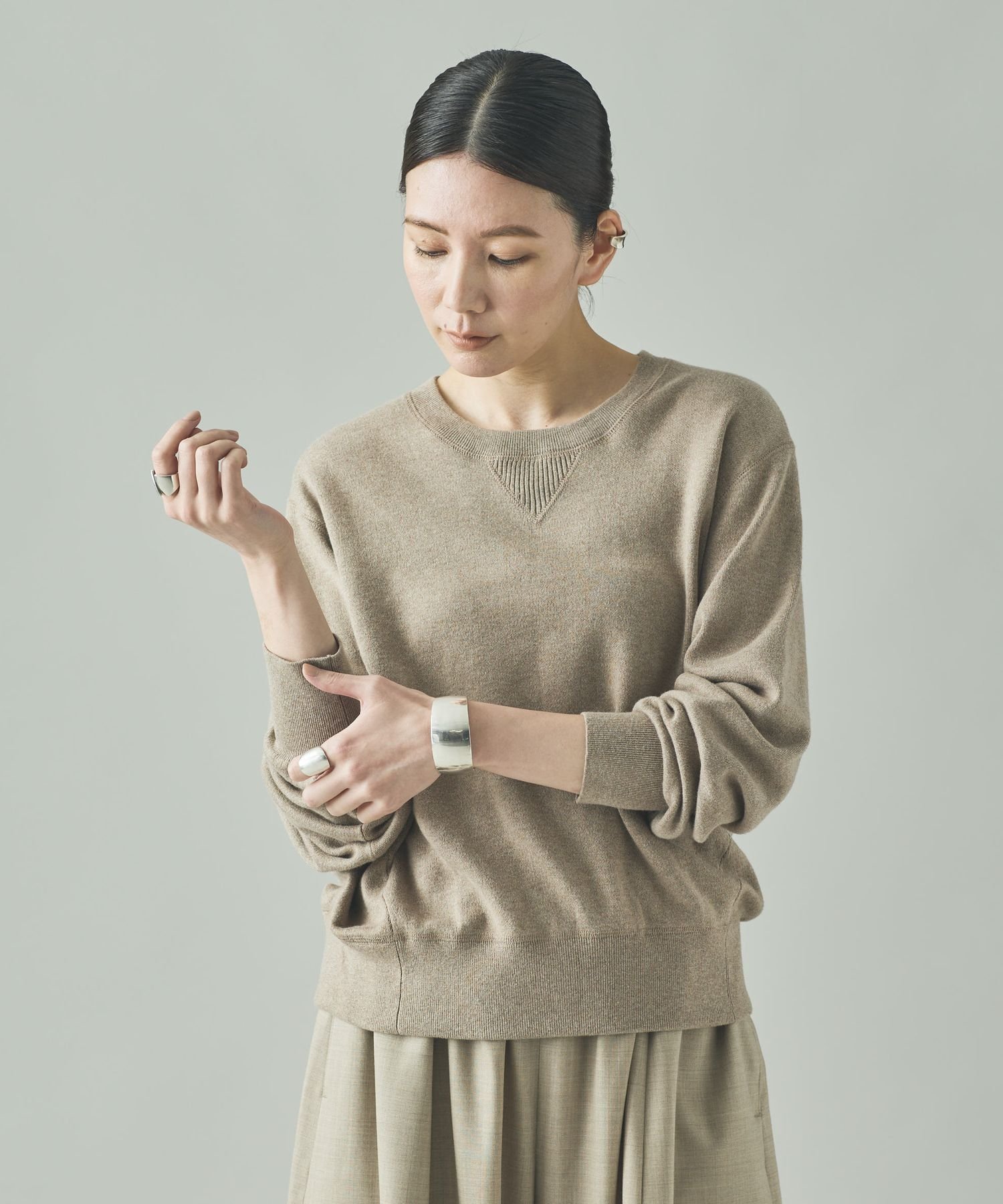 【カレンソロジー/Curensology】のクリーミーコットンプルオーバー インテリア・キッズ・メンズ・レディースファッション・服の通販 founy(ファニー) 　ファッション　Fashion　レディースファッション　Fashion for Women　トップス・カットソー　Cut & Sew Tops　カジュアルプルオーバー・ニットトップス　Pullovers & Knit Tops / Casual Pullovers　インド　Indian Textile　エレガント 上品　Elegant　シンプル　Simple, Minimal　ラグジュアリー　Luxury, Elegant　【一部追加予約】【NEW】ベージュ55|ID: prp329100004686247 ipo3291000000033840252