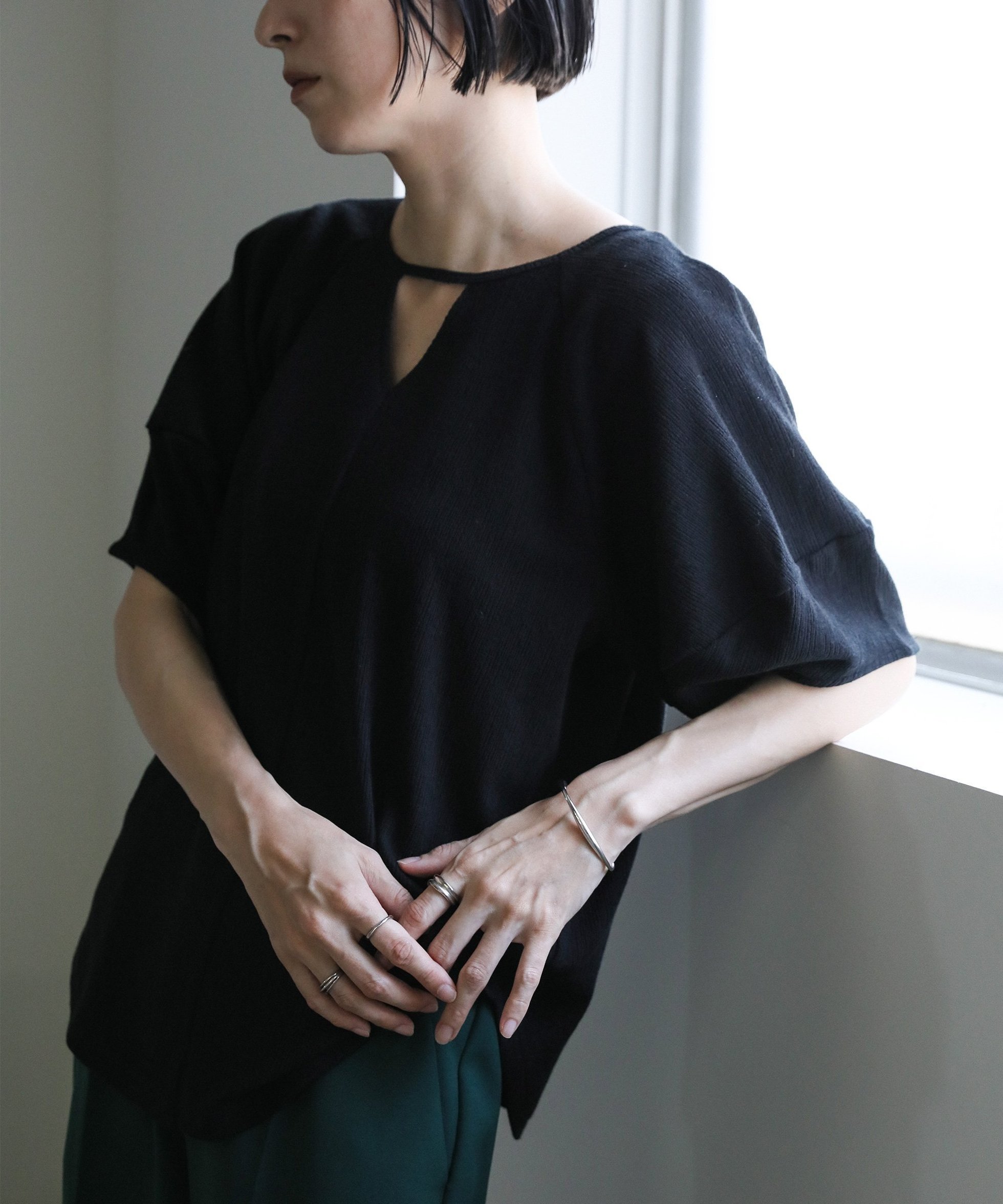 【セレクトモカ/SELECT MOCA】の2wayランタンスリーブトップス インテリア・キッズ・メンズ・レディースファッション・服の通販 founy(ファニー) 　ファッション　Fashion　レディースファッション　Fashion for Women　トップス・カットソー　Cut & Sew Tops　おすすめ　Recommended / Our Picks　スリーブ　Sleeve, Long Sleeve / Short Sleeve　フレア　Flare, Flared　ブラック-03|ID: prp329100004686250 ipo3291000000033840271