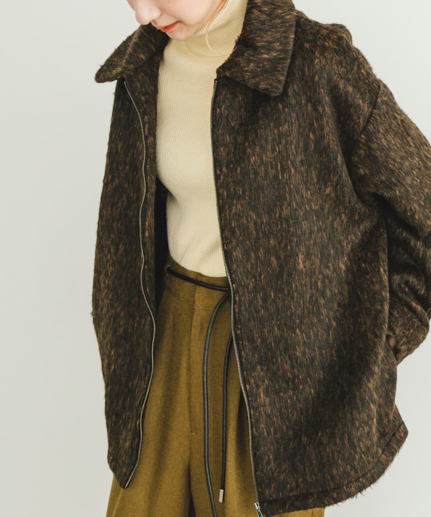 【アイテムズアーバンリサーチ/ITEMS URBAN RESEARCH】のミックスシャギージャケット インテリア・キッズ・メンズ・レディースファッション・服の通販 founy(ファニー) 　ファッション　Fashion　レディースファッション　Fashion for Women　アウター　Coat / Outerwear Collection　レディースジャケット・軽アウター　Jackets　2024年　2024　2024-2025秋冬・A/W　Autumn/Winter 2024–25 AW24–25　冬　Winter / This Winter　スウェット / スエット　Sweatshirt, Sweatwear　ミックス　Mix, Mixed Style　A/W・秋冬　Autumn/Winter　BRN|ID: prp329100004686933 ipo3291000000033899001