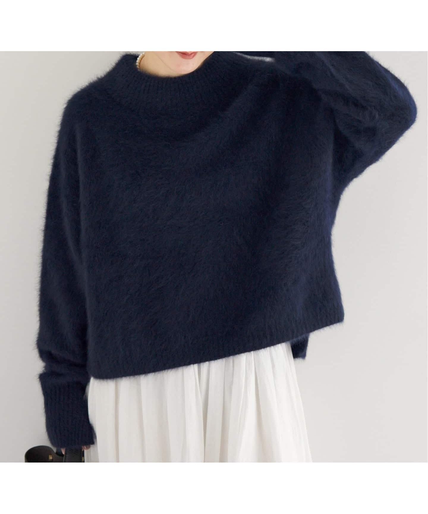 【イエナ/IENA】のFLUFFYプルオーバー インテリア・キッズ・メンズ・レディースファッション・服の通販 founy(ファニー) 　ファッション　Fashion　レディースファッション　Fashion for Women　トップス・カットソー　Cut & Sew Tops　カジュアルプルオーバー・ニットトップス　Pullovers & Knit Tops / Casual Pullovers　2025年　2025　2025-2026秋冬・A/W　Autumn/Winter 2025–26 AW25–26　スリット　Slit, Slit Detail　フォックス　Fox, Fox Fur　フロント　Front, Front Design　定番　Standard, Basic Item　ネイビー|ID: prp329100004686938 ipo3291000000033844421