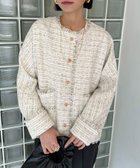 【ドゥ アルシーヴ/Doux archives】のドルマンスリーブツイードノーカラージャケット IVORY|ID: prp329100004686960 ipo3291000000033910978