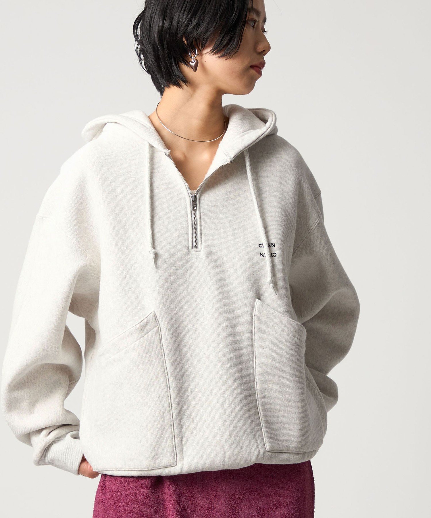 【シテン/CITEN】のCITEN ハーフジップスウェットフーディー 人気、トレンドファッション・服の通販 founy(ファニー) 　ファッション　Fashion　レディースファッション　Fashion for Women　トップス・カットソー　Cut & Sew Tops　レディースパーカー・カジュアルフーディー　Casual Hoodies & Sweatshirts　スウェット・クルーネックトップス　Sweatshirts & Crewnecks / Relaxed Fit Sweat Tops　コンパクト　Compact, Small Size　スウェット / スエット　Sweatshirt, Sweatwear　セットアップ　Set-Up, Coordinated Outfit　定番　Standard, Basic Item　バランス　Balance, Style Balance　フィット　Fit, Slim Fit　フォルム　Silhouette, Form　ベスト　Vest, Waistcoat　ポケット　Pocket, Pocket Detail　A/W・秋冬　Autumn/Winter　おすすめ　Recommended / Our Picks　エレガント 上品　Elegant　 other-1|ID: prp329100004686975 ipo3291000000033844627