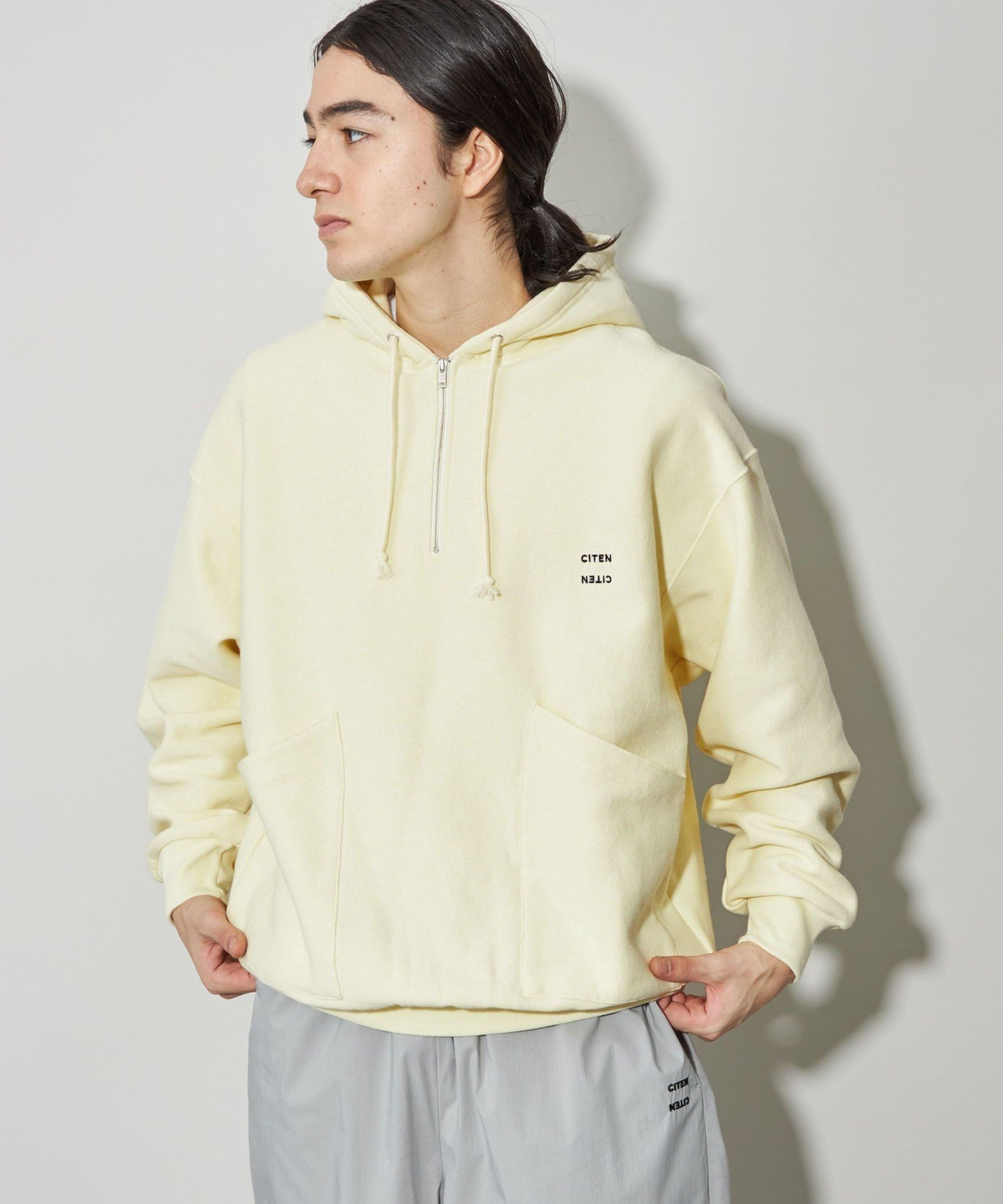 【シテン/CITEN】のCITEN ハーフジップスウェットフーディー インテリア・キッズ・メンズ・レディースファッション・服の通販 founy(ファニー) 　ファッション　Fashion　レディースファッション　Fashion for Women　トップス・カットソー　Cut & Sew Tops　レディースパーカー・カジュアルフーディー　Casual Hoodies & Sweatshirts　スウェット・クルーネックトップス　Sweatshirts & Crewnecks / Relaxed Fit Sweat Tops　コンパクト　Compact, Small Size　スウェット / スエット　Sweatshirt, Sweatwear　セットアップ　Set-Up, Coordinated Outfit　定番　Standard, Basic Item　バランス　Balance, Style Balance　フィット　Fit, Slim Fit　フォルム　Silhouette, Form　ベスト　Vest, Waistcoat　ポケット　Pocket, Pocket Detail　A/W・秋冬　Autumn/Winter　おすすめ　Recommended / Our Picks　エレガント 上品　Elegant　YELLOW|ID: prp329100004686975 ipo3291000000033844638