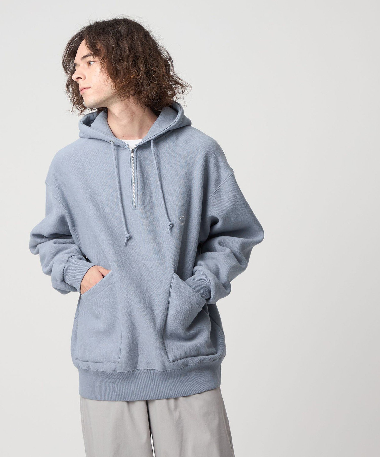 【シテン/CITEN】のCITEN ハーフジップスウェットフーディー インテリア・キッズ・メンズ・レディースファッション・服の通販 founy(ファニー) 　ファッション　Fashion　レディースファッション　Fashion for Women　トップス・カットソー　Cut & Sew Tops　レディースパーカー・カジュアルフーディー　Casual Hoodies & Sweatshirts　スウェット・クルーネックトップス　Sweatshirts & Crewnecks / Relaxed Fit Sweat Tops　コンパクト　Compact, Small Size　スウェット / スエット　Sweatshirt, Sweatwear　セットアップ　Set-Up, Coordinated Outfit　定番　Standard, Basic Item　バランス　Balance, Style Balance　フィット　Fit, Slim Fit　フォルム　Silhouette, Form　ベスト　Vest, Waistcoat　ポケット　Pocket, Pocket Detail　A/W・秋冬　Autumn/Winter　おすすめ　Recommended / Our Picks　エレガント 上品　Elegant　LT.BLUE|ID: prp329100004686975 ipo3291000000033844640