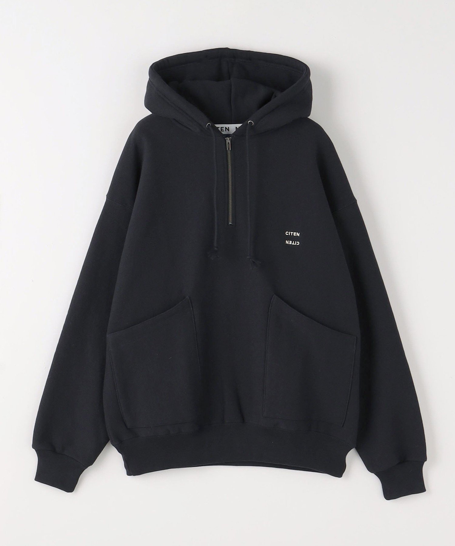 【シテン/CITEN】のCITEN ハーフジップスウェットフーディー インテリア・キッズ・メンズ・レディースファッション・服の通販 founy(ファニー) 　ファッション　Fashion　レディースファッション　Fashion for Women　トップス・カットソー　Cut & Sew Tops　レディースパーカー・カジュアルフーディー　Casual Hoodies & Sweatshirts　スウェット・クルーネックトップス　Sweatshirts & Crewnecks / Relaxed Fit Sweat Tops　コンパクト　Compact, Small Size　スウェット / スエット　Sweatshirt, Sweatwear　セットアップ　Set-Up, Coordinated Outfit　定番　Standard, Basic Item　バランス　Balance, Style Balance　フィット　Fit, Slim Fit　フォルム　Silhouette, Form　ベスト　Vest, Waistcoat　ポケット　Pocket, Pocket Detail　A/W・秋冬　Autumn/Winter　おすすめ　Recommended / Our Picks　エレガント 上品　Elegant　NAVY|ID: prp329100004686975 ipo3291000000033844642