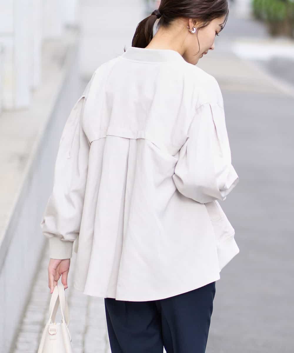 【アー ヴェー ヴェー/a.v.v】のバックタックMA-1 インテリア・キッズ・メンズ・レディースファッション・服の通販 founy(ファニー) 　ファッション　Fashion　レディースファッション　Fashion for Women　アウター　Coat / Outerwear Collection　MA-1ジャケット　MA-1 Bomber Jackets / Flight Jackets　バッグ　Bags　ギャザー　Gathered, Ruffled　デニム　Denim, Jeans Material　フェミニン　Feminine, Girly　フレア　Flare, Flared　再入荷　Restock / Back in Stock　エレガント 上品　Elegant　ビジネス 仕事 通勤　Business / Work / Commuting　アイボリー|ID: prp329100004687051 ipo3291000000033845197