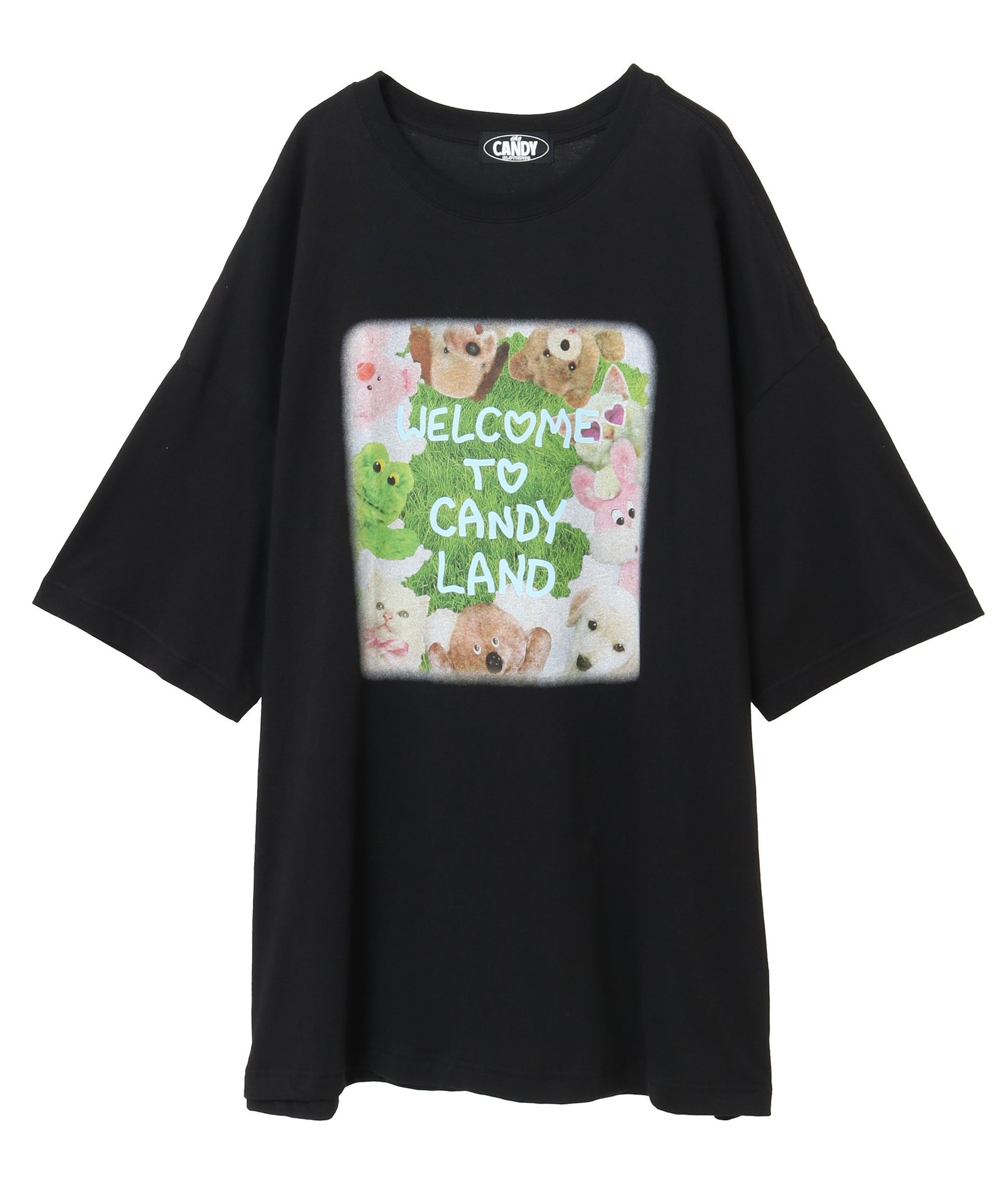 【キャンディストリッパー/Candy Stripper】のCANDY LAND BIG BIG TEE インテリア・キッズ・メンズ・レディースファッション・服の通販 founy(ファニー) 　ファッション　Fashion　レディースファッション　Fashion for Women　グラフィック　Graphic, Graphic Design　ルーズ　Loose, Oversized　BLACK|ID: prp329100004687088 ipo3291000000033845502