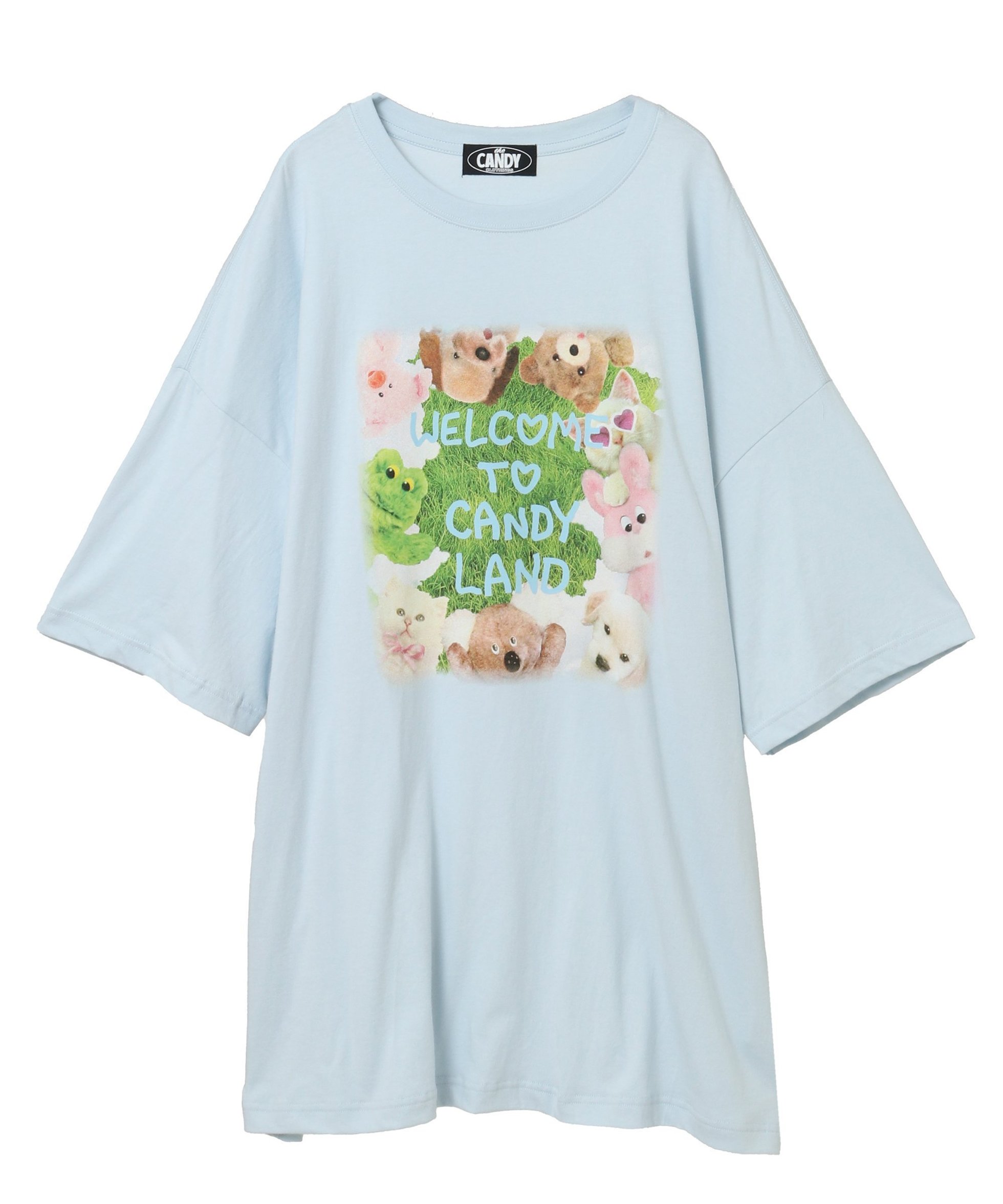 【キャンディストリッパー/Candy Stripper】のCANDY LAND BIG BIG TEE インテリア・キッズ・メンズ・レディースファッション・服の通販 founy(ファニー) 　ファッション　Fashion　レディースファッション　Fashion for Women　グラフィック　Graphic, Graphic Design　ルーズ　Loose, Oversized　LIGHT BLUE|ID: prp329100004687088 ipo3291000000033845504