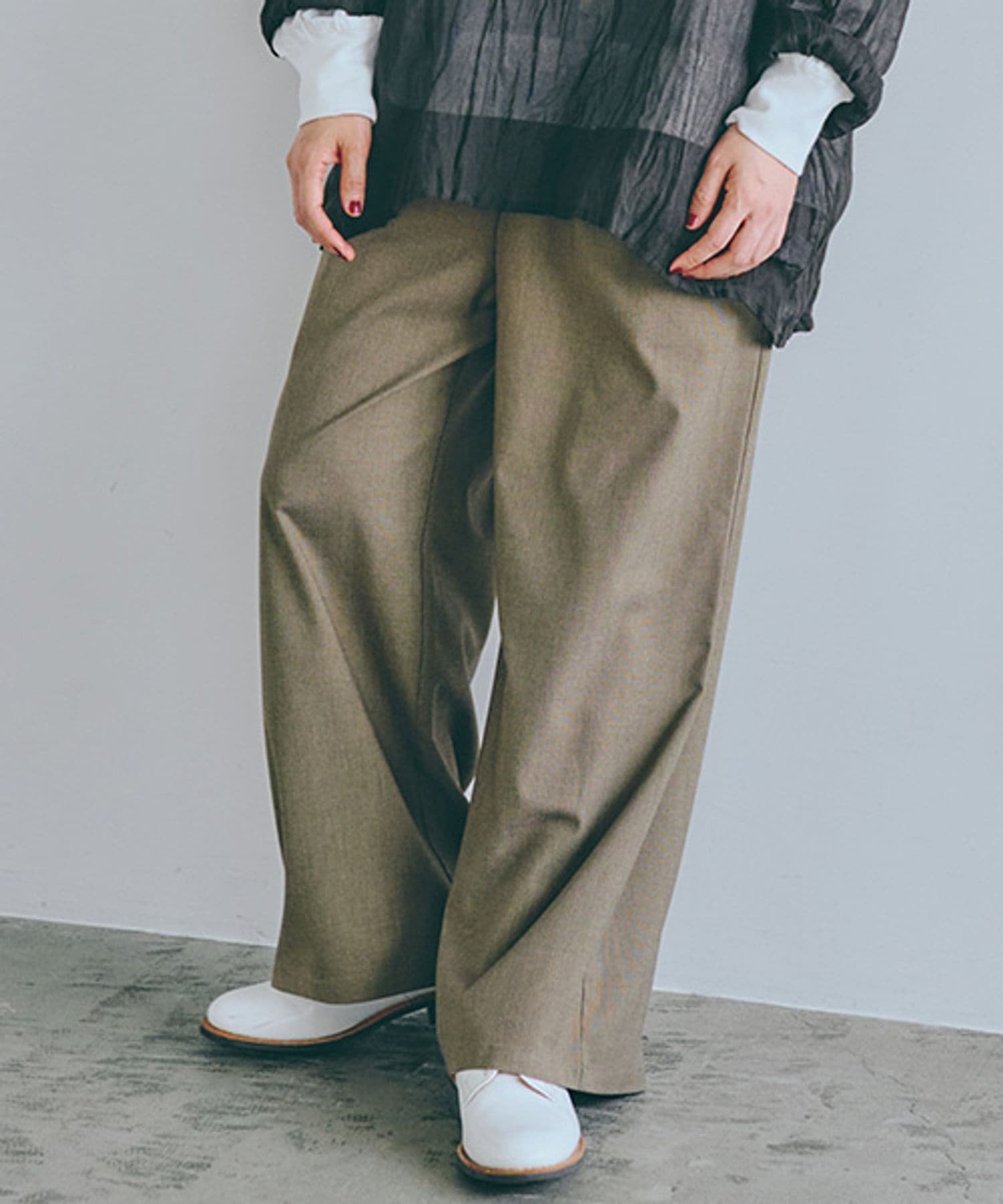 【スタディオ クリップ/studio CLIP】のストレートイージーパンツ プチ・プラスサイズあり インテリア・キッズ・メンズ・レディースファッション・服の通販 founy(ファニー) 　ファッション　Fashion　レディースファッション　Fashion for Women　パンツ　Pants & Trousers　おすすめ　Recommended / Our Picks　ストレート　Straight, Straight Cut　チェック　Check, Plaid, Tartan　フラット　Flat, Flat Shoes　ボトム　Bottoms, Lower Wear　マニッシュ　Mannish, Boyish　エレガント 上品　Elegant　定番　Standard, Basic Item　無地　Plain, Solid Color　ベージュチェック01|ID: prp329100004687096 ipo3291000000034597229